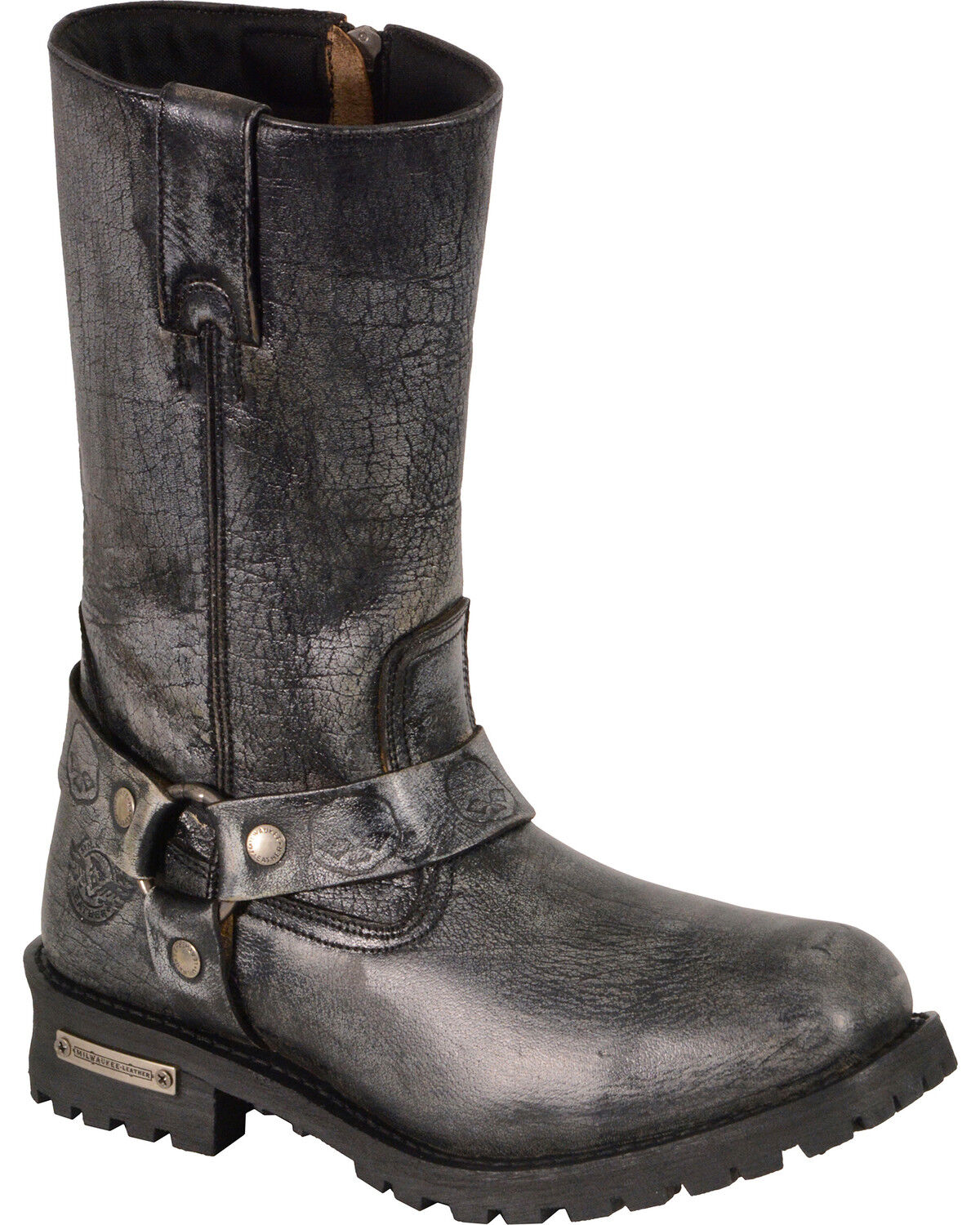 Milwaukee Leather Men's 11" Classic Harness Boots - Square Toe