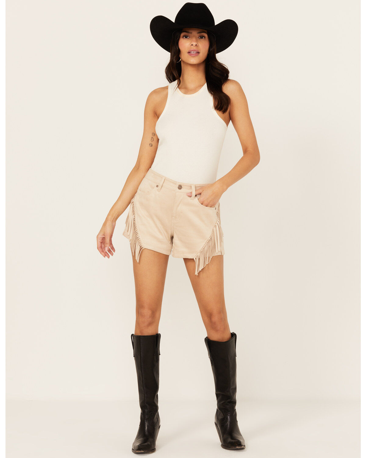 Shyanne Women's Faux Suede Fringe Shorts