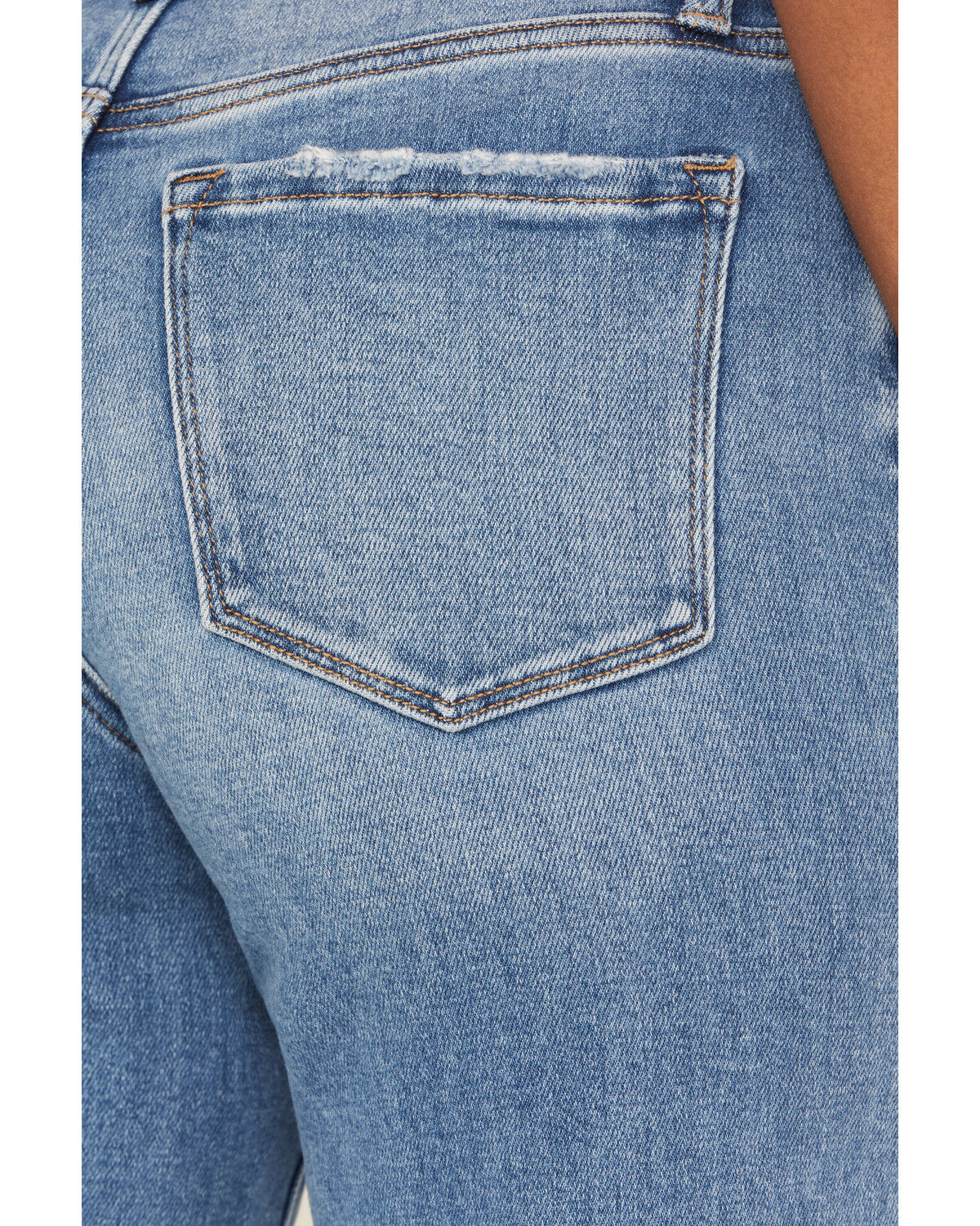 Vervet Women's Medium Wash High Rise Cuffed Wide Leg Denim Jeans