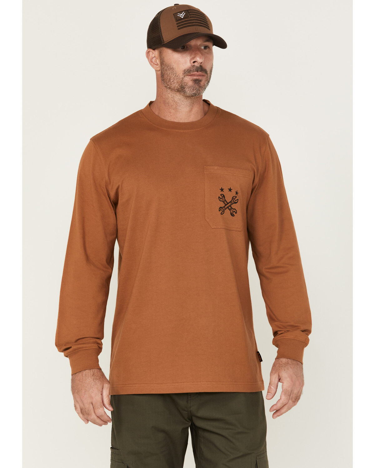 Hawx Men's Wrenches Embroidered Pocket Long Sleeve Work T-Shirt