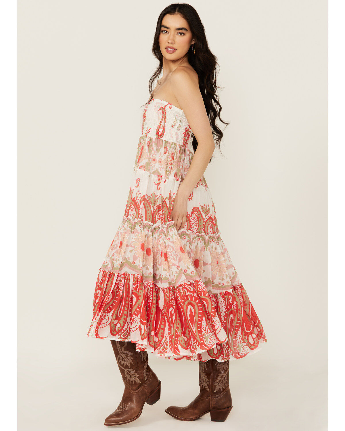 Free People Women's Super Thrills Floral Print Maxi Skirt