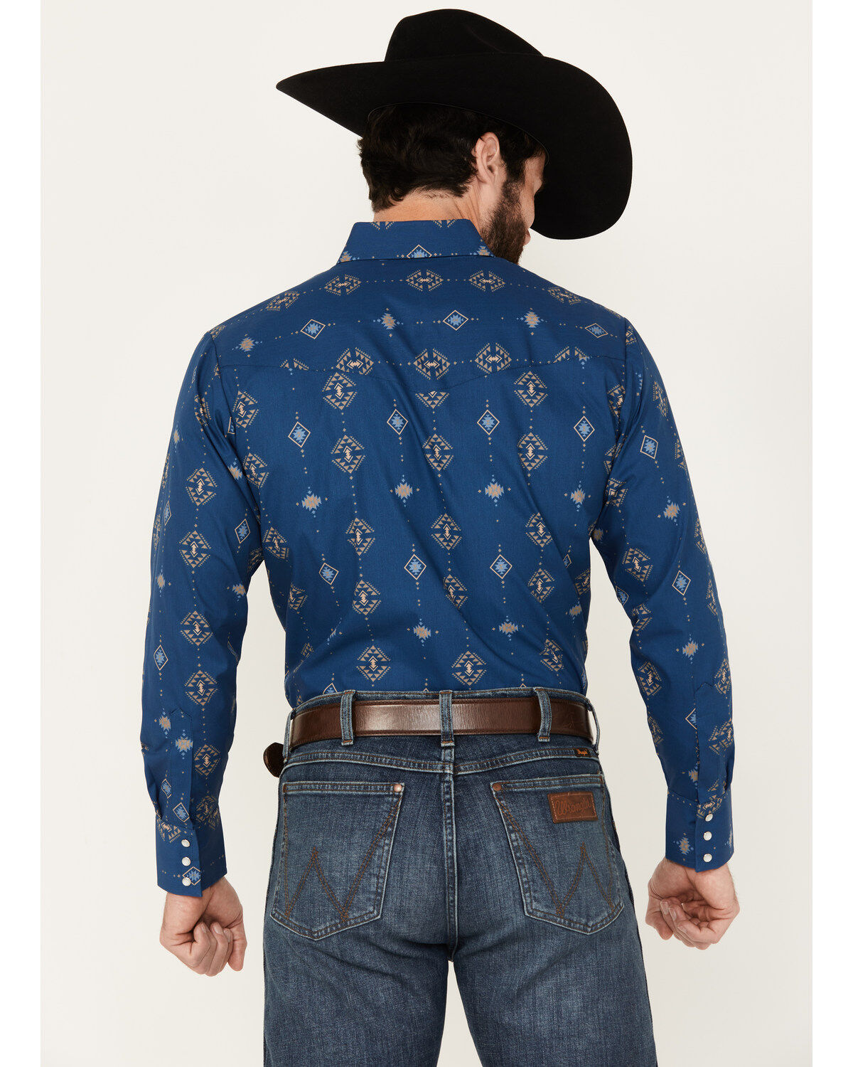 Ely Walker Men's Southwestern Print Long Sleeve Pearl Snap Western Shirt