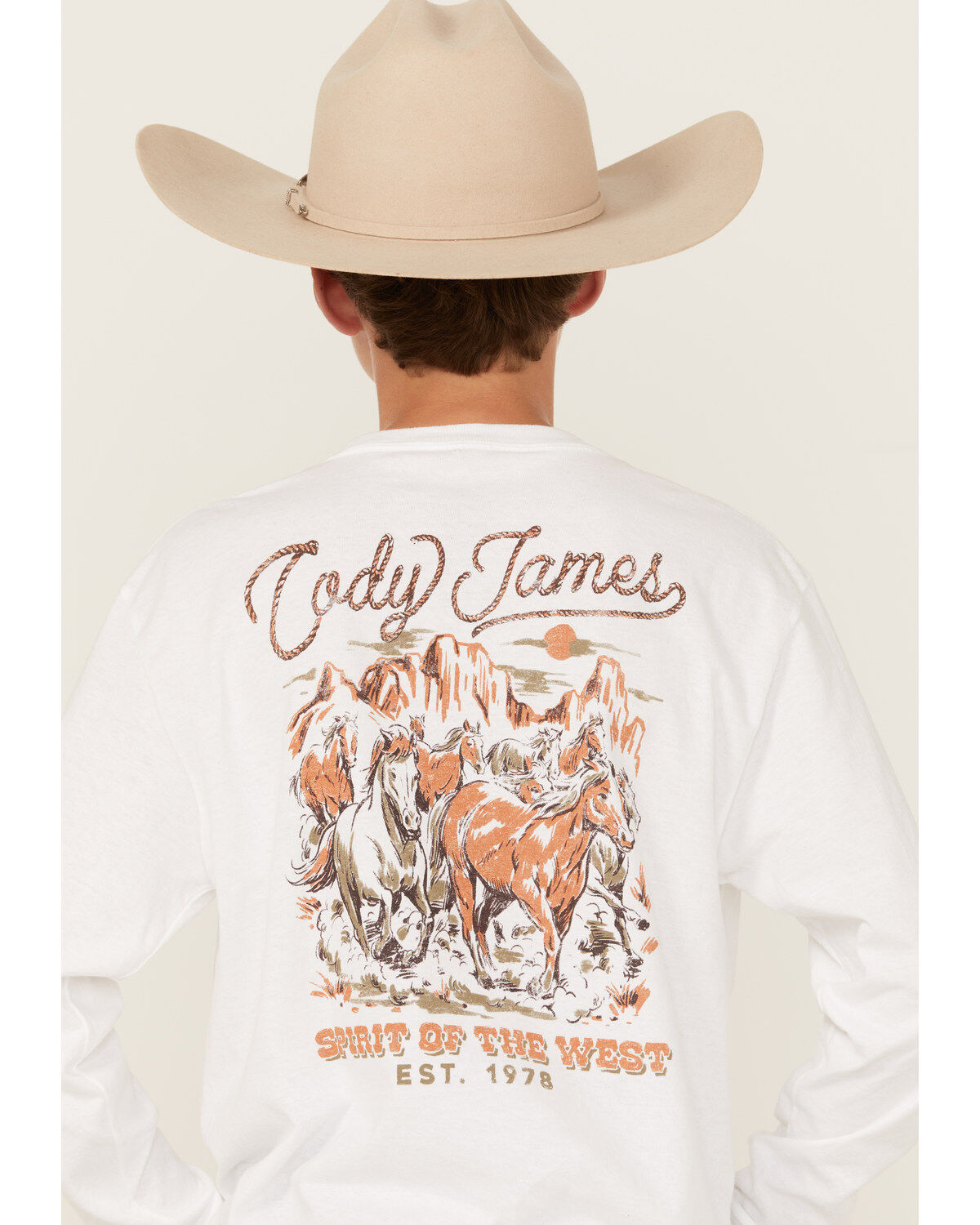 Cody James Boys' Western Spirit Long Sleeve Graphic T-Shirt