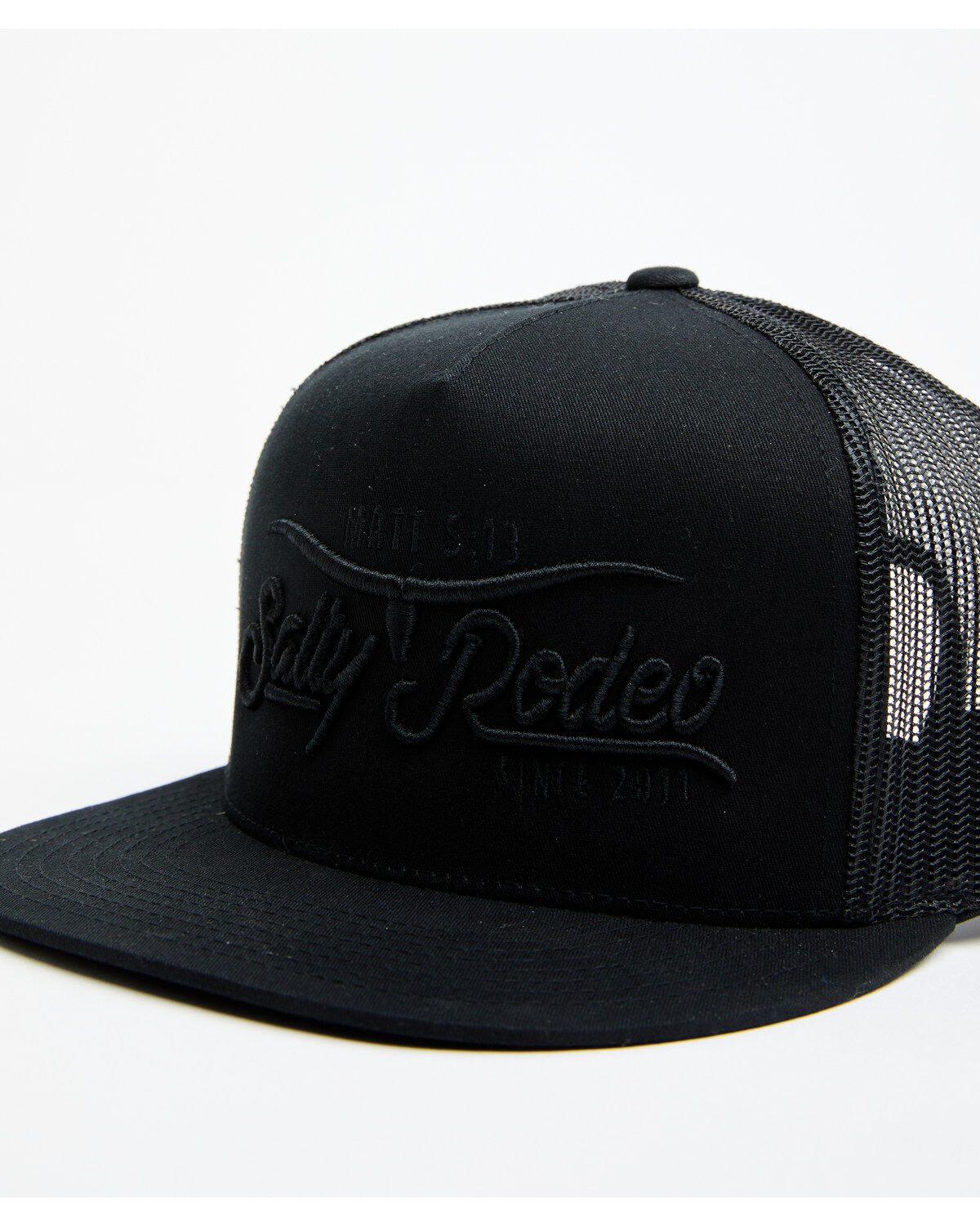 Salty Rodeo Men's Blackout Logo Trucker Cap