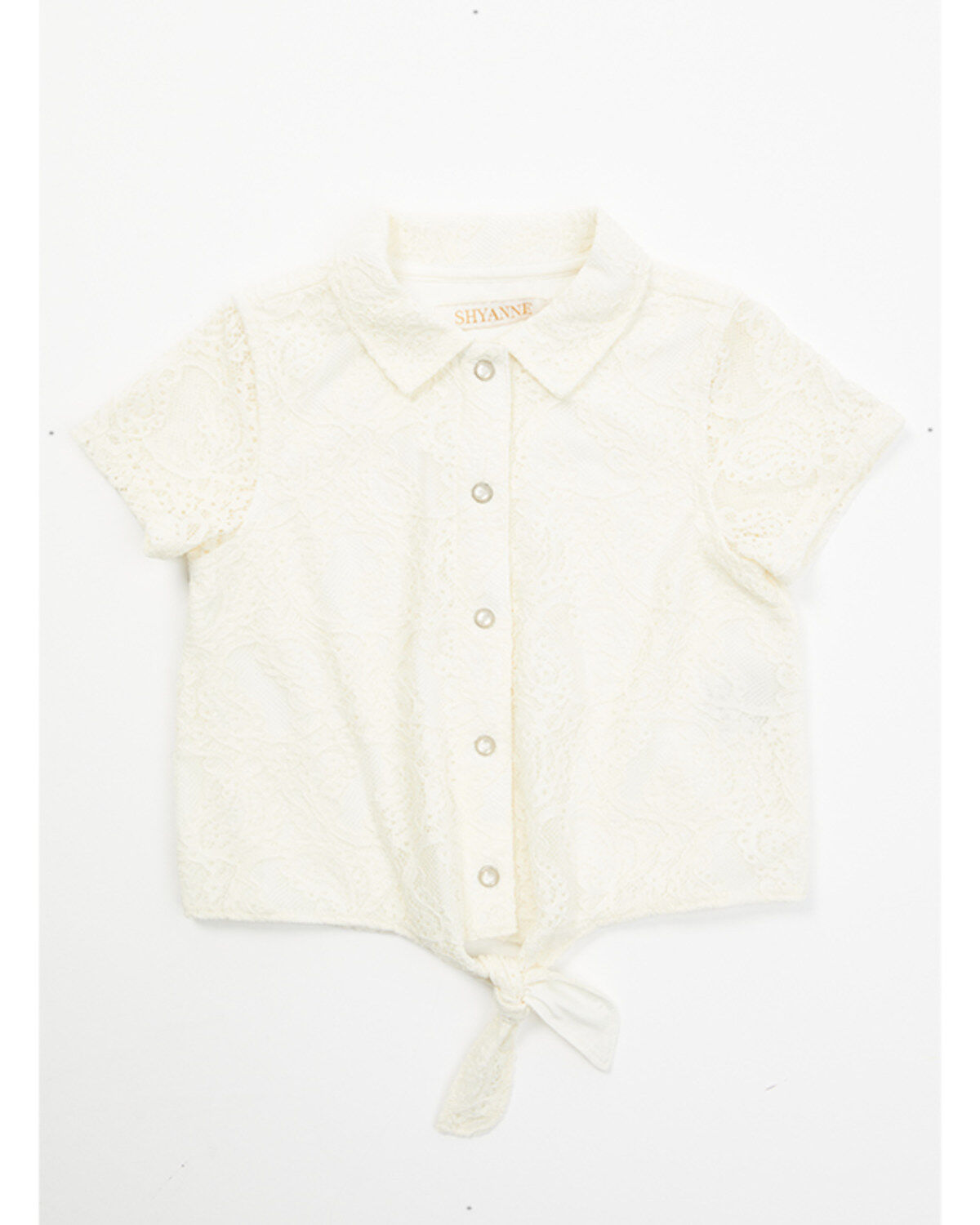 Shyanne Toddler Girls' Aspen Lace Button-Down Tie Front Top