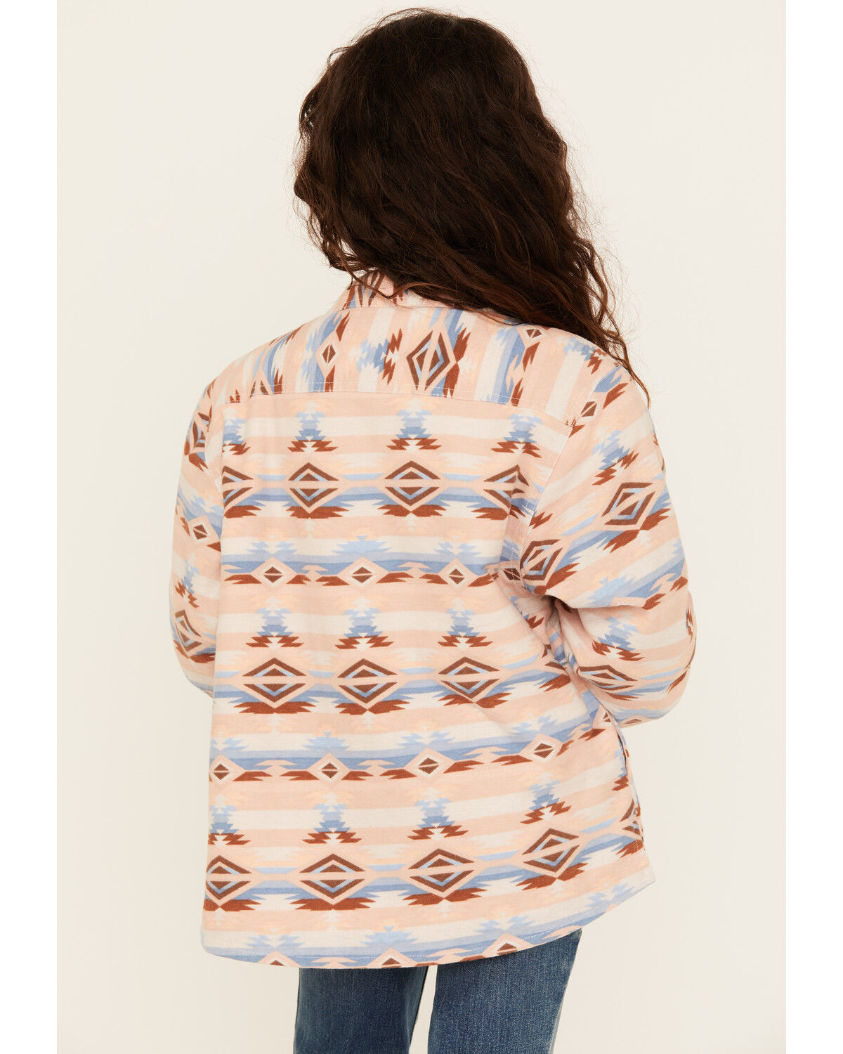 Ely Walker Girls' Southwestern Print Button-Down Sherpa Lined Shacket