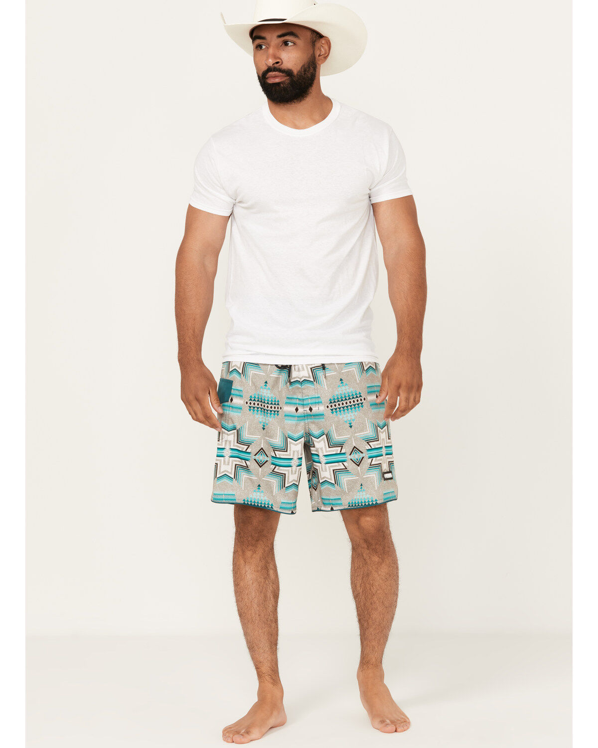Rock & Roll Denim Men's Southwestern Print Stretch Board Shorts