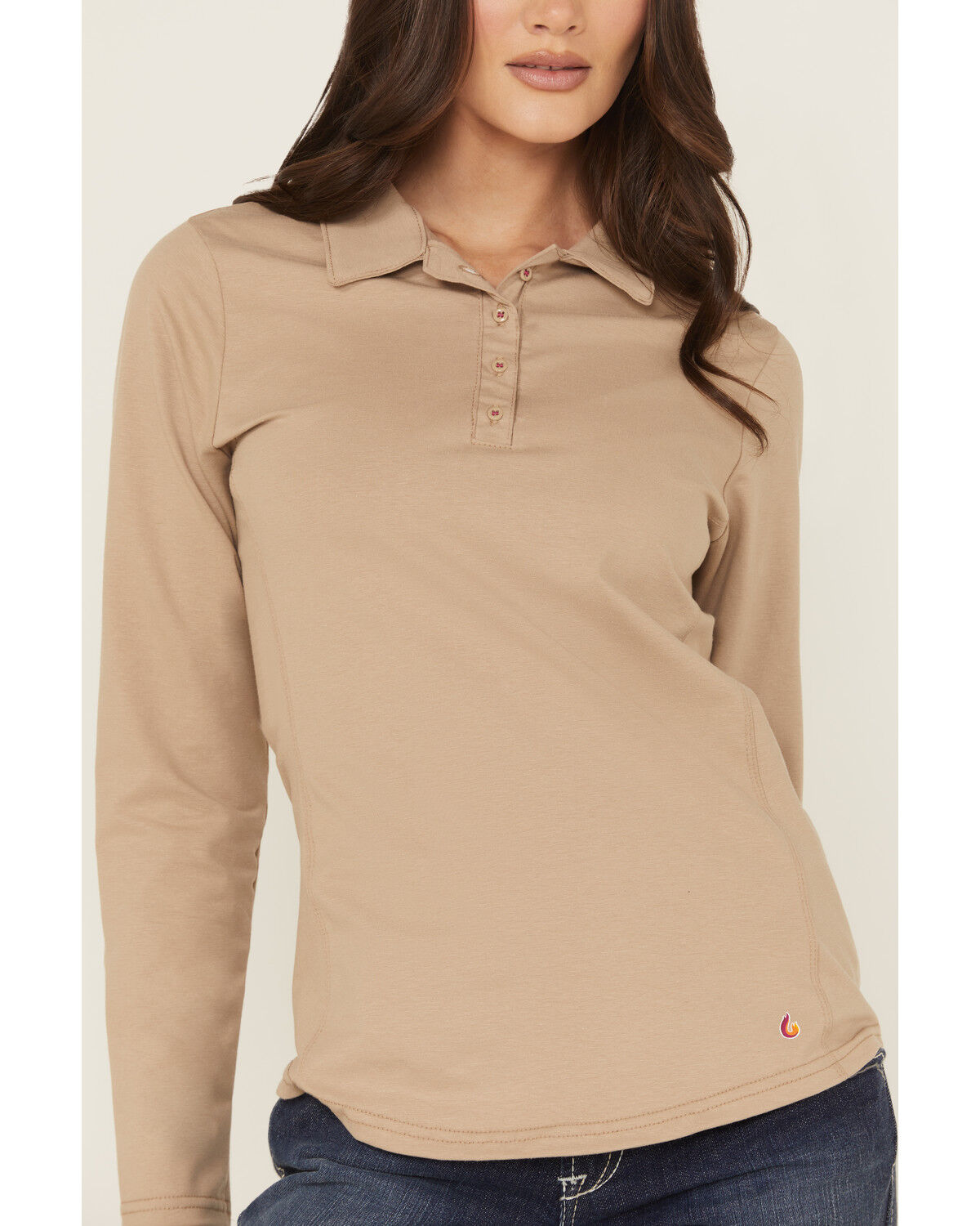 Lapco Women's FR Solid Knit Long Sleeve Polo Work Shirt