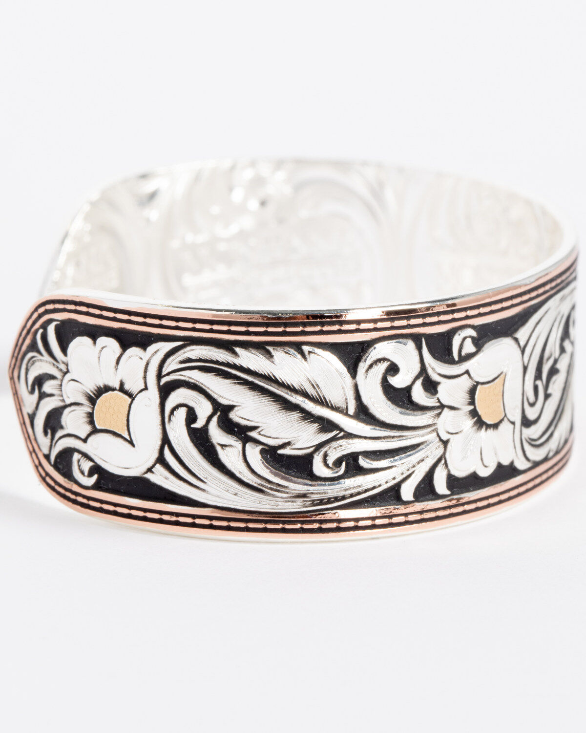 Montana Silversmiths Tri-Colored Floral Cuff Bracelet