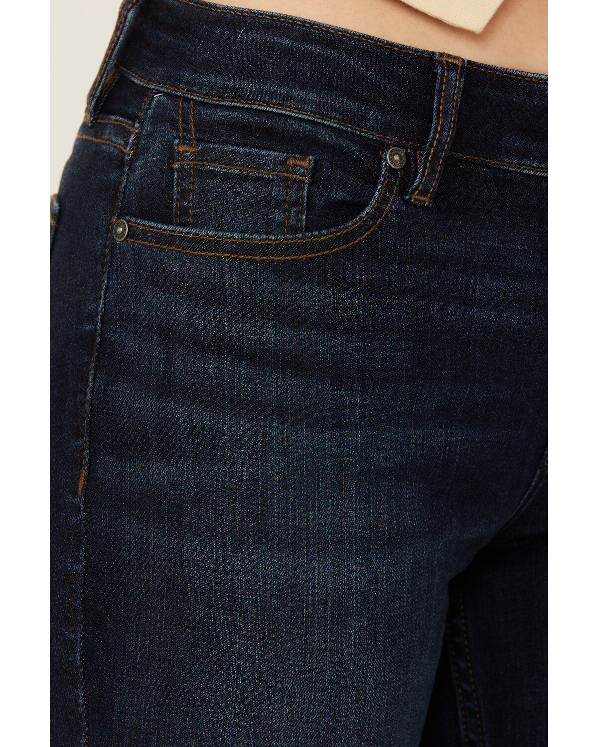 Shyanne Women's Bohemia Dark Wash High Rise Flare Stretch Denim Jeans