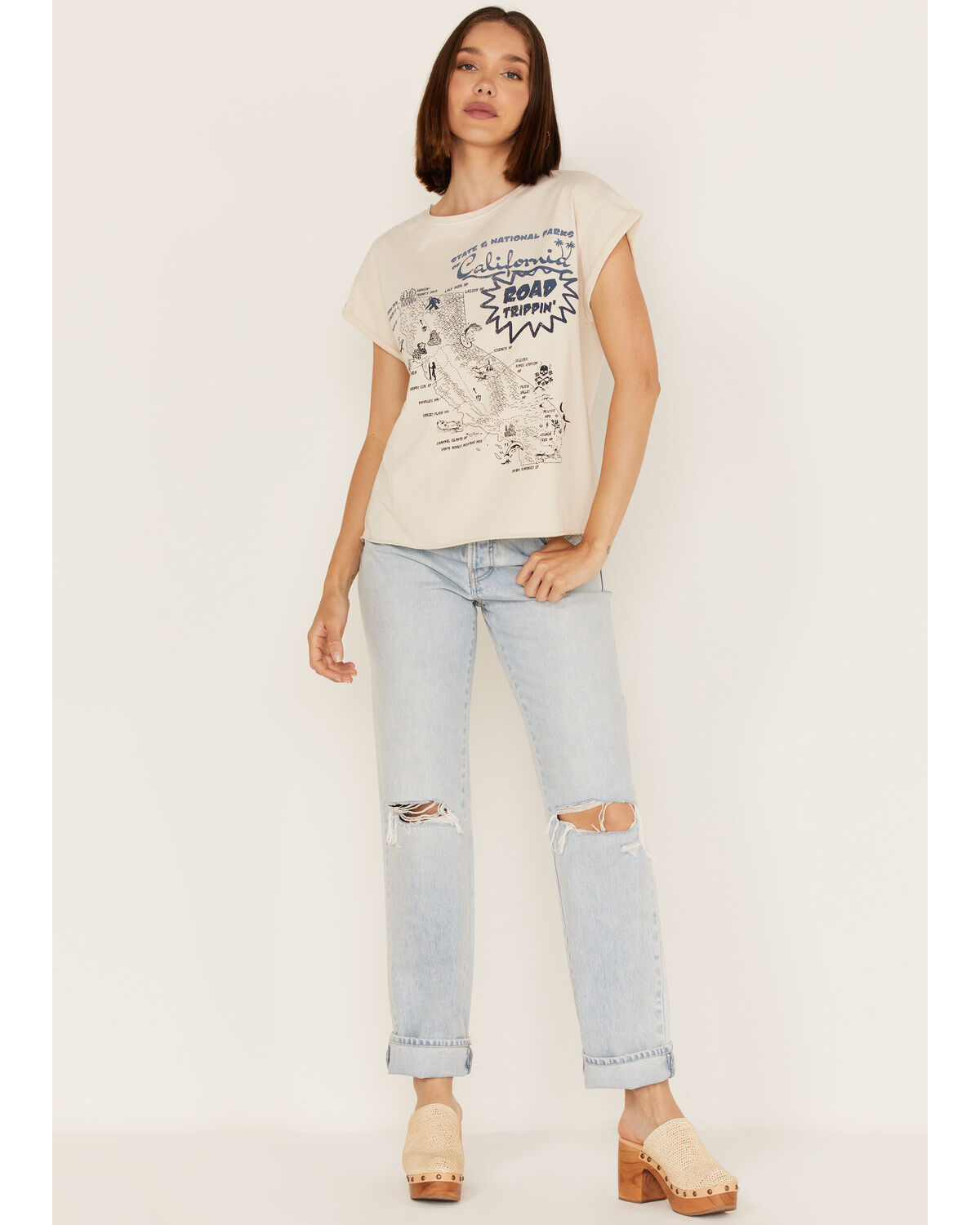 Cleo + Wolf Women's California Map Graphic Tee