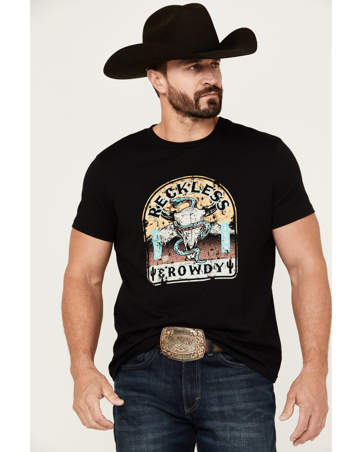 Rock & Roll Denim Men's Reckless And Rowdy Short Sleeve Graphic T-Shirt