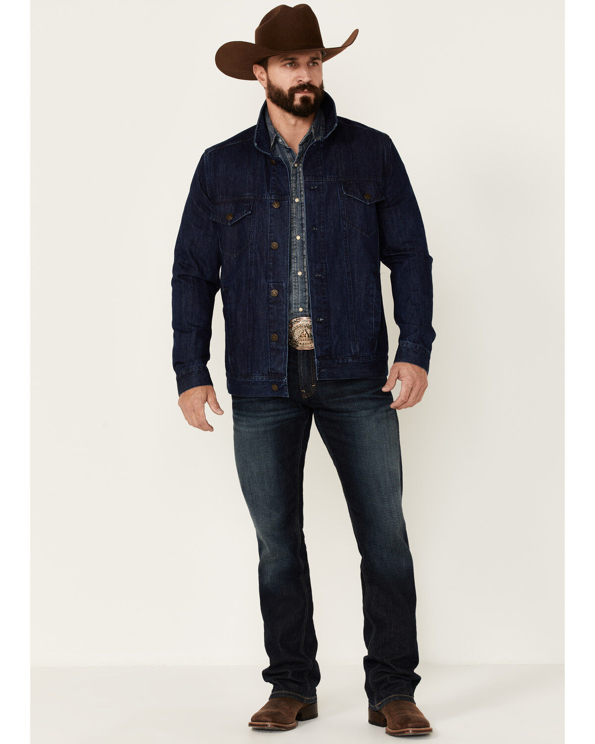 Cody James Men's Coasting Medium Wash Button-Front Unlined Denim Jacket