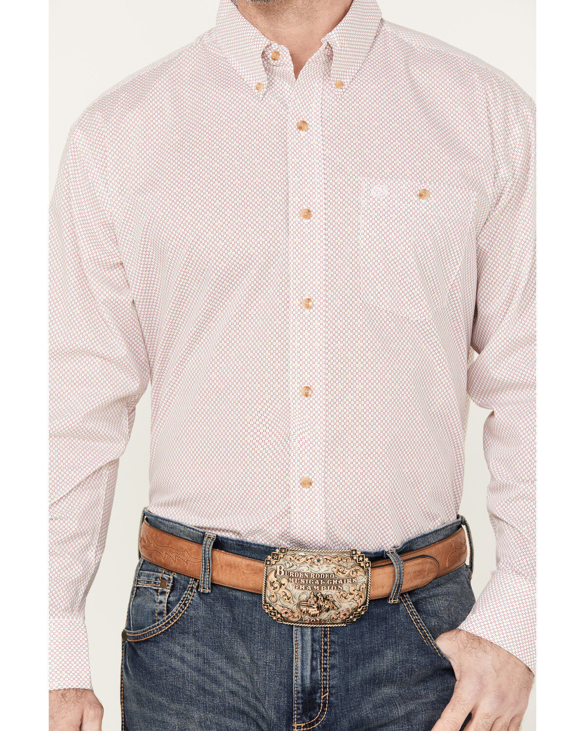 Wrangler Men's Classics Printed Long Sleeve Button Down Western Shirt