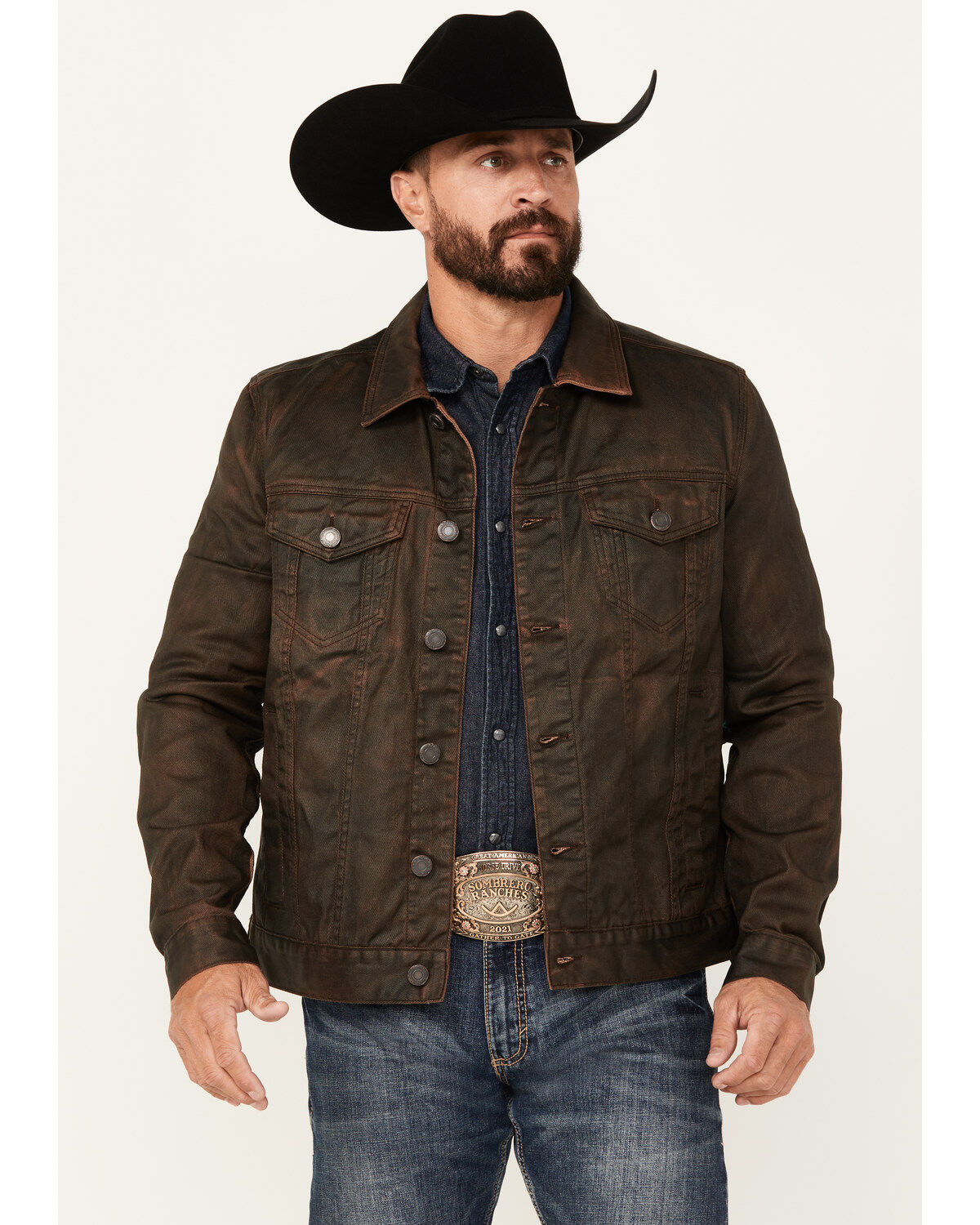 Moonshine Spirit Men's Coated Denim Jacket