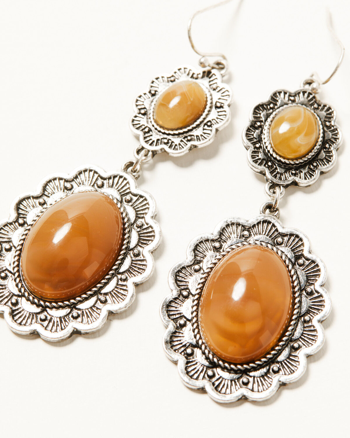 Shyanne Women's Scalloped Edge Stone Earrings