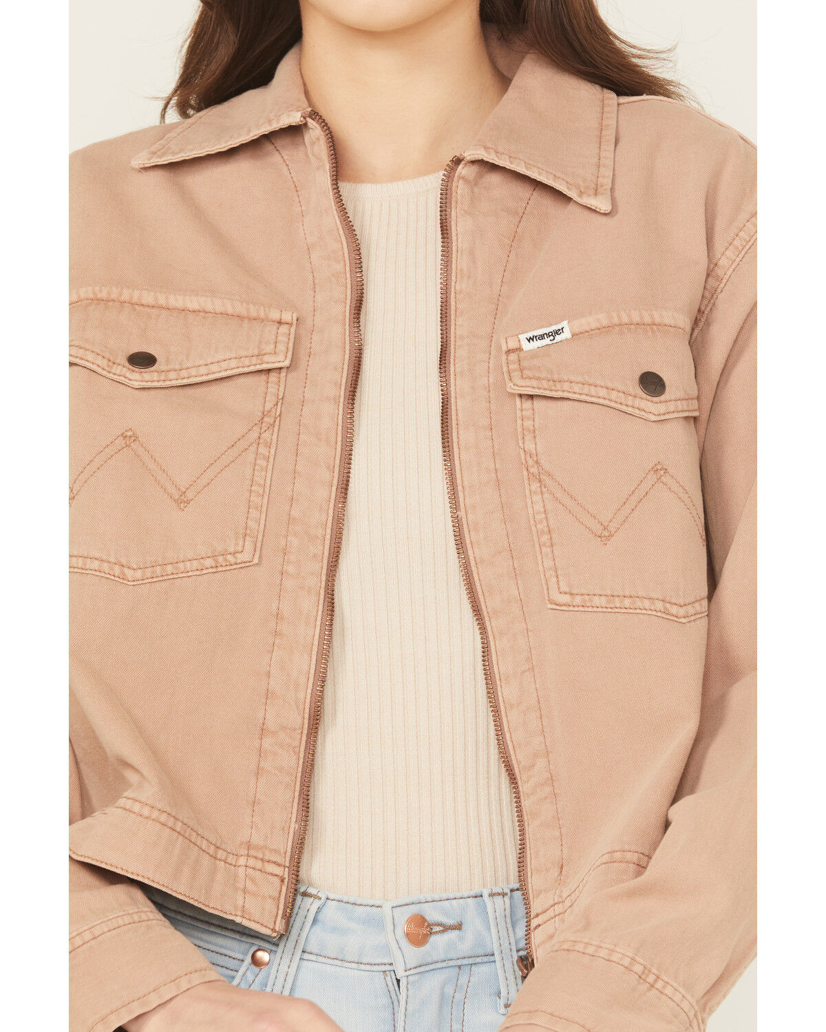 Wrangler Women's Raw Umber Rodeo Denim Utility Jacket