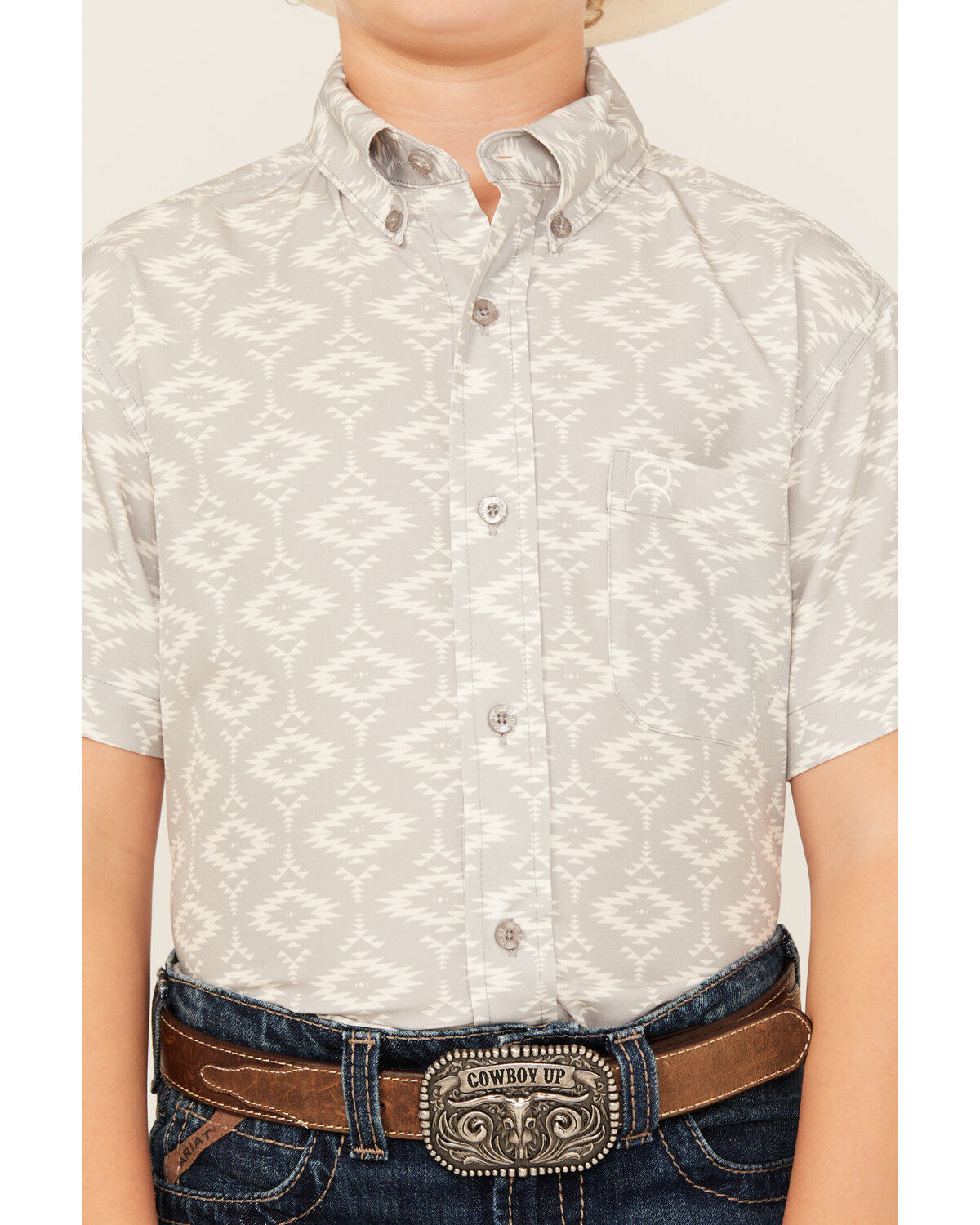 Cinch Boys' ARENAFLEX™ Southwestern Print Long Sleeve Button-Down Performance Western Shirt