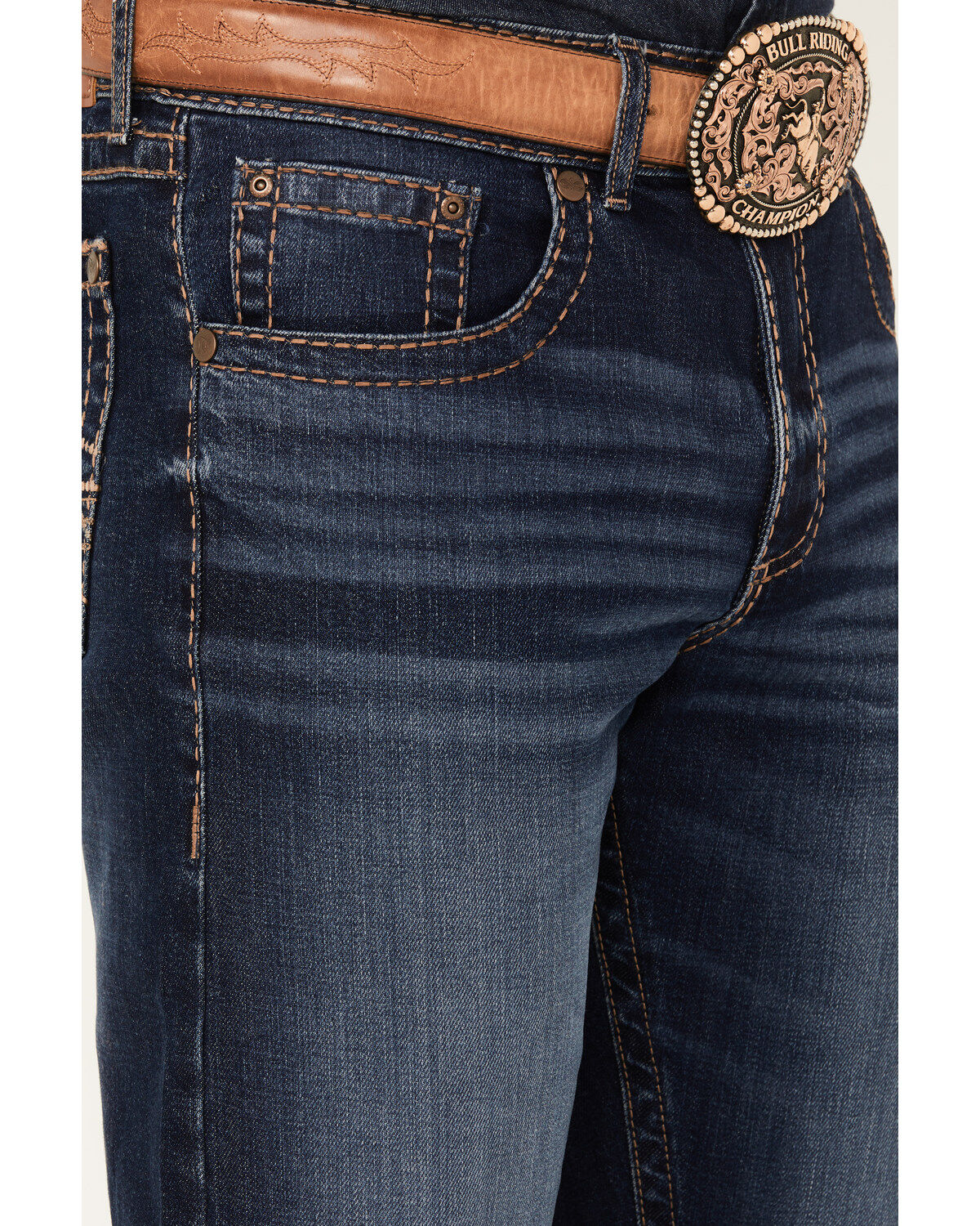 Rock 47 by Wrangler Men's Duval Dark Wash Slim Bootcut Stretch Jeans