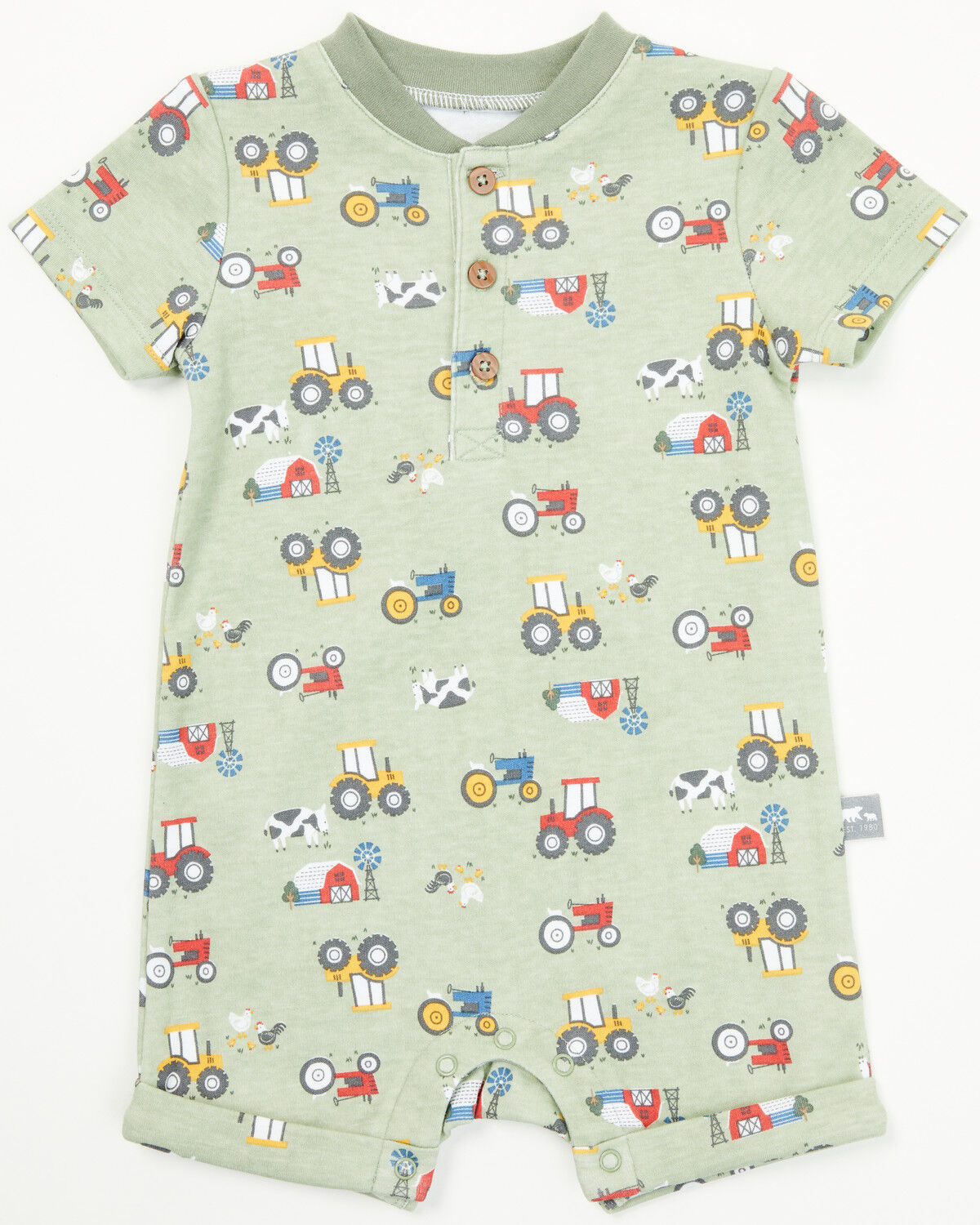 Rugged Bear Infant Boys' Farm Print Onesie