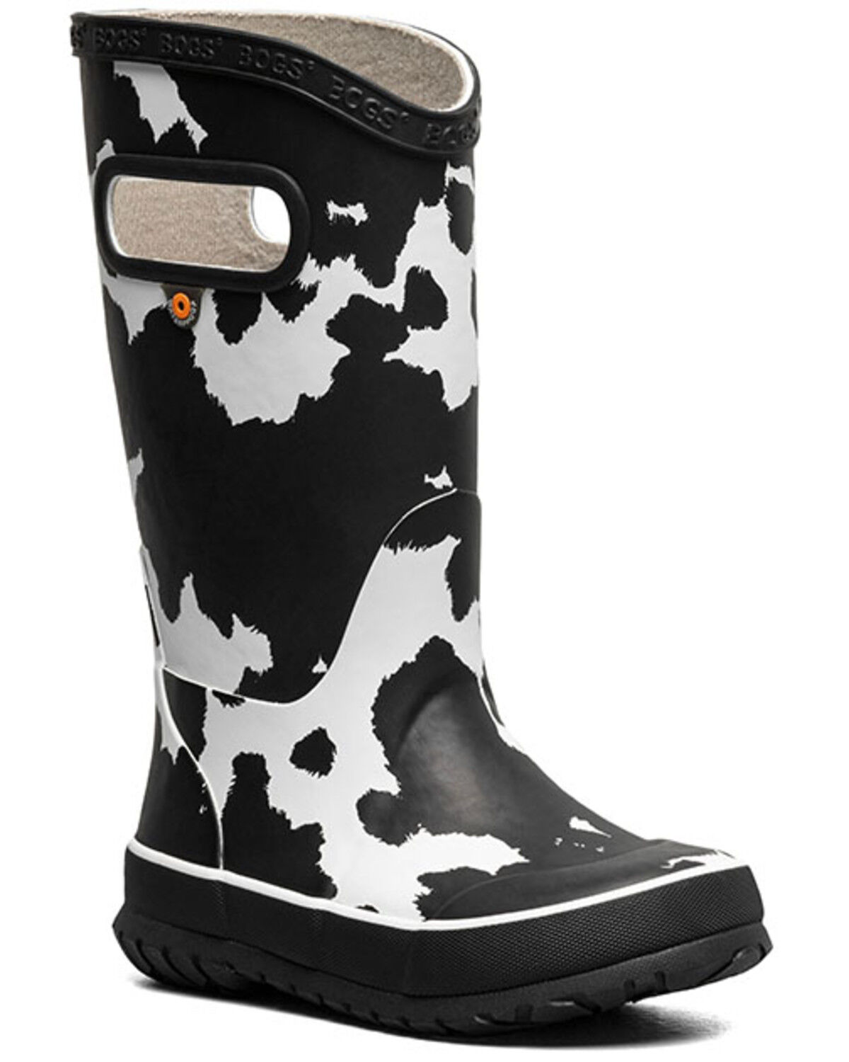 Bogs Girls' Cow Print Rain Boots - Round Toe