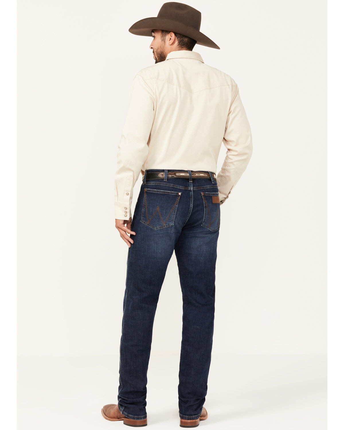 Wrangler Retro Men's Homburg Dark Wash Slim Straight Stretch Premium Green Jeans