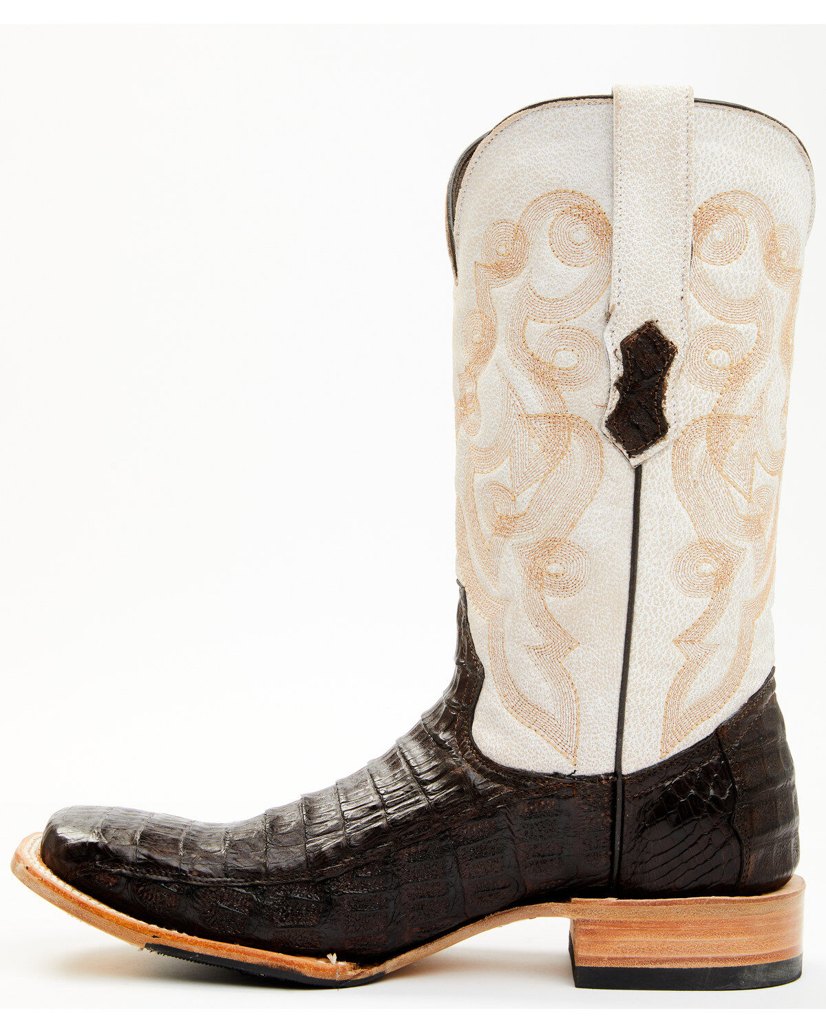 Tanner Mark Men's Exotic Caiman Belly Western Boots - Broad Square Toe