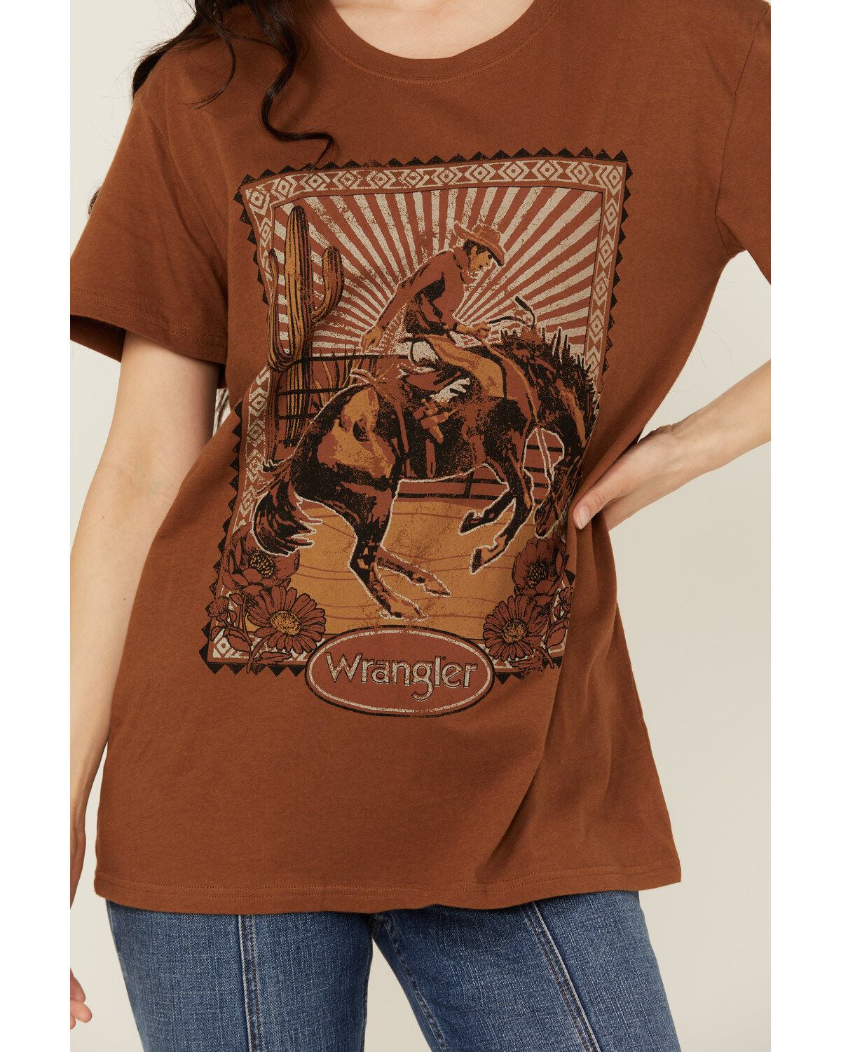 Wrangler Women's Cowboy Boyfriend Short Sleeve Graphic Tee