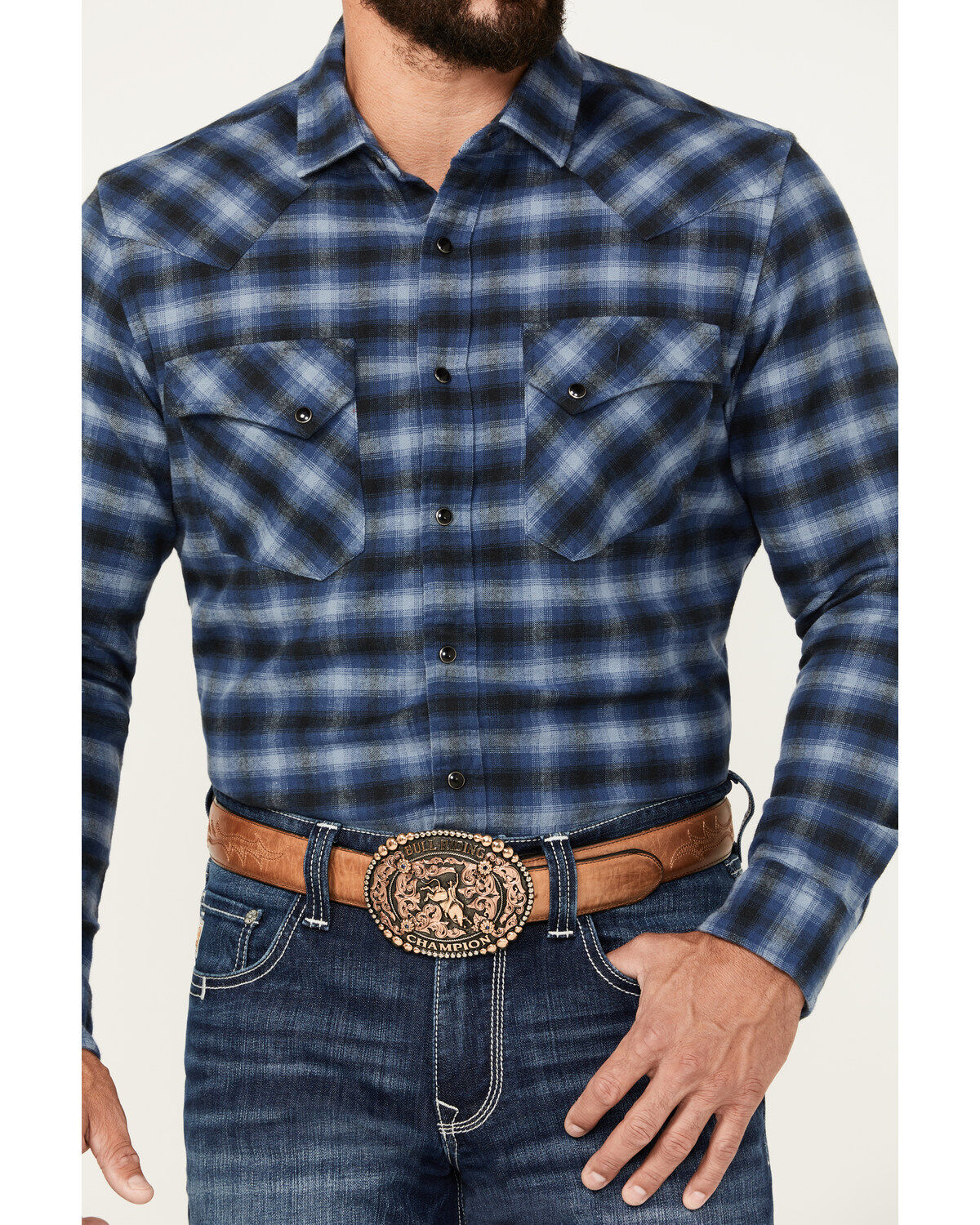 Pendleton Men's Wyatt Plaid Print Long Sleeve Snap Western Shirt