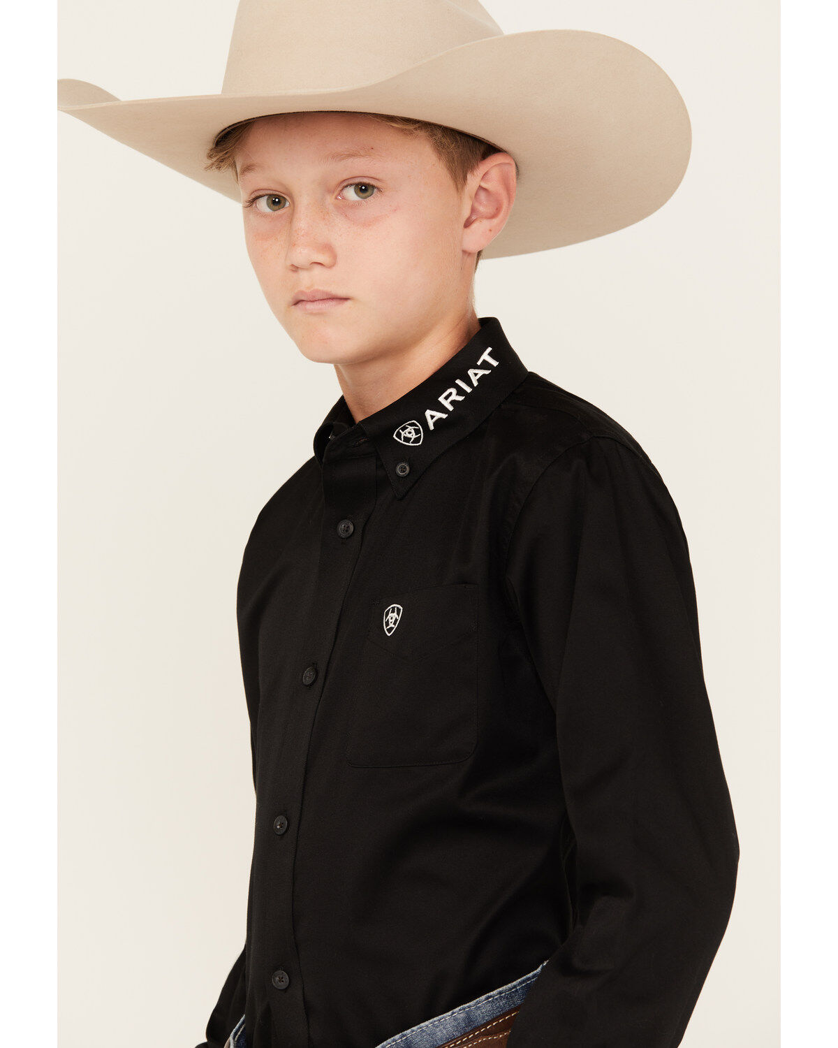 Ariat Boys' Team Logo Long Sleeve Button Down Western Shirt