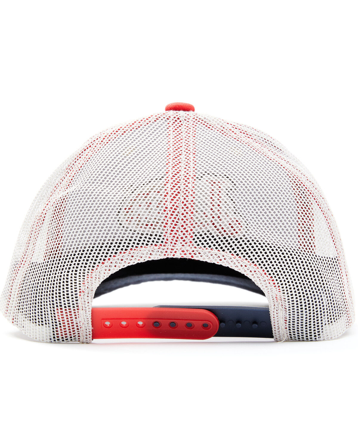 Justin Men's Navy Red & White Embroidered Flag Logo Mesh-Back Ball Cap