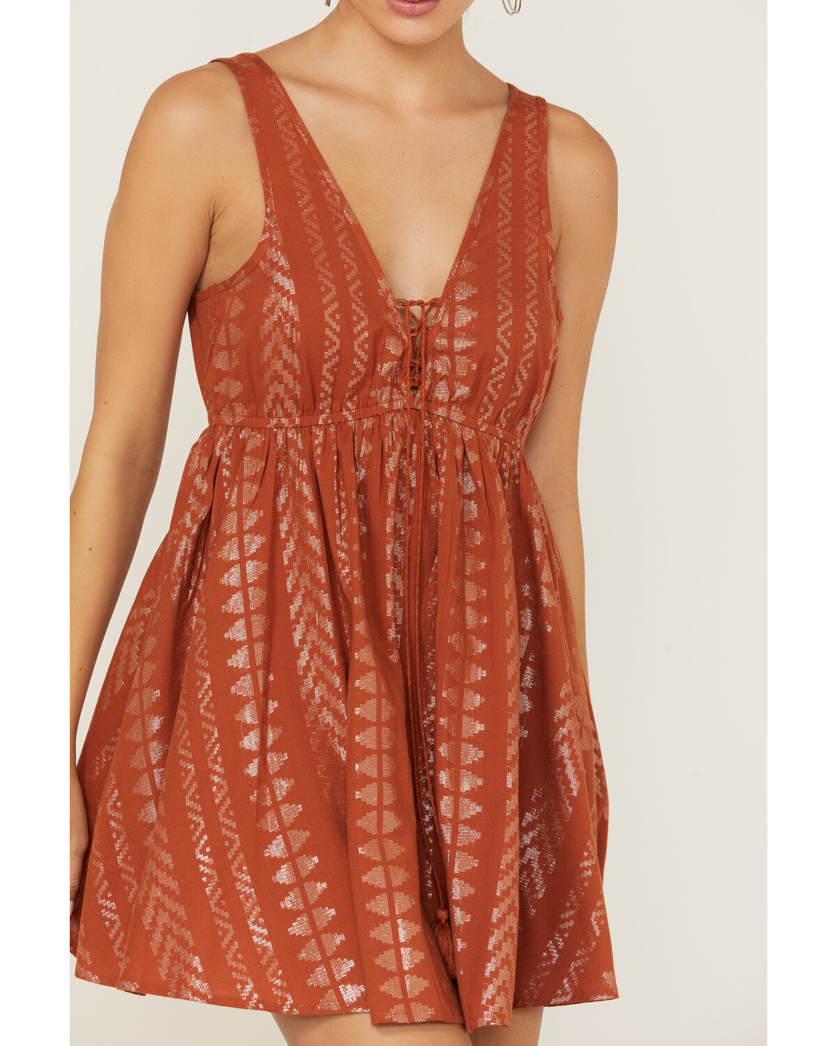 Shyanne Women's Lurex Tassel Southwestern Stripe Dress