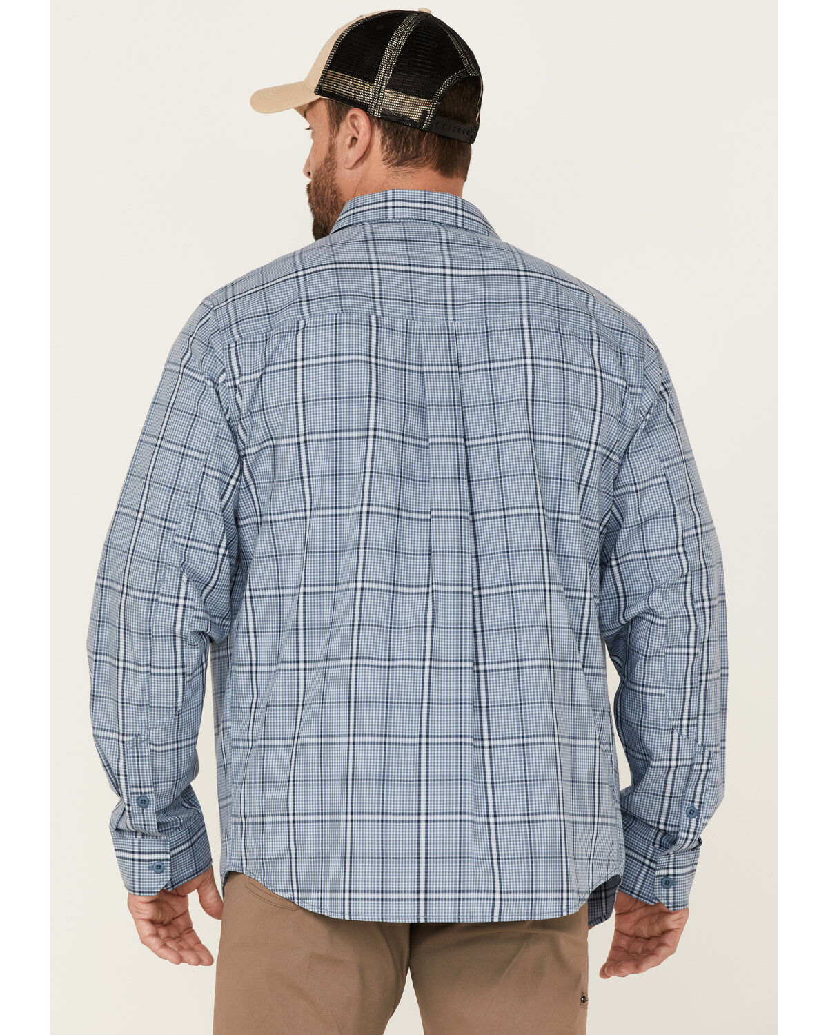 Brothers and Sons Men's Plaid Performance Long Sleeve Button-Down Western Shirt