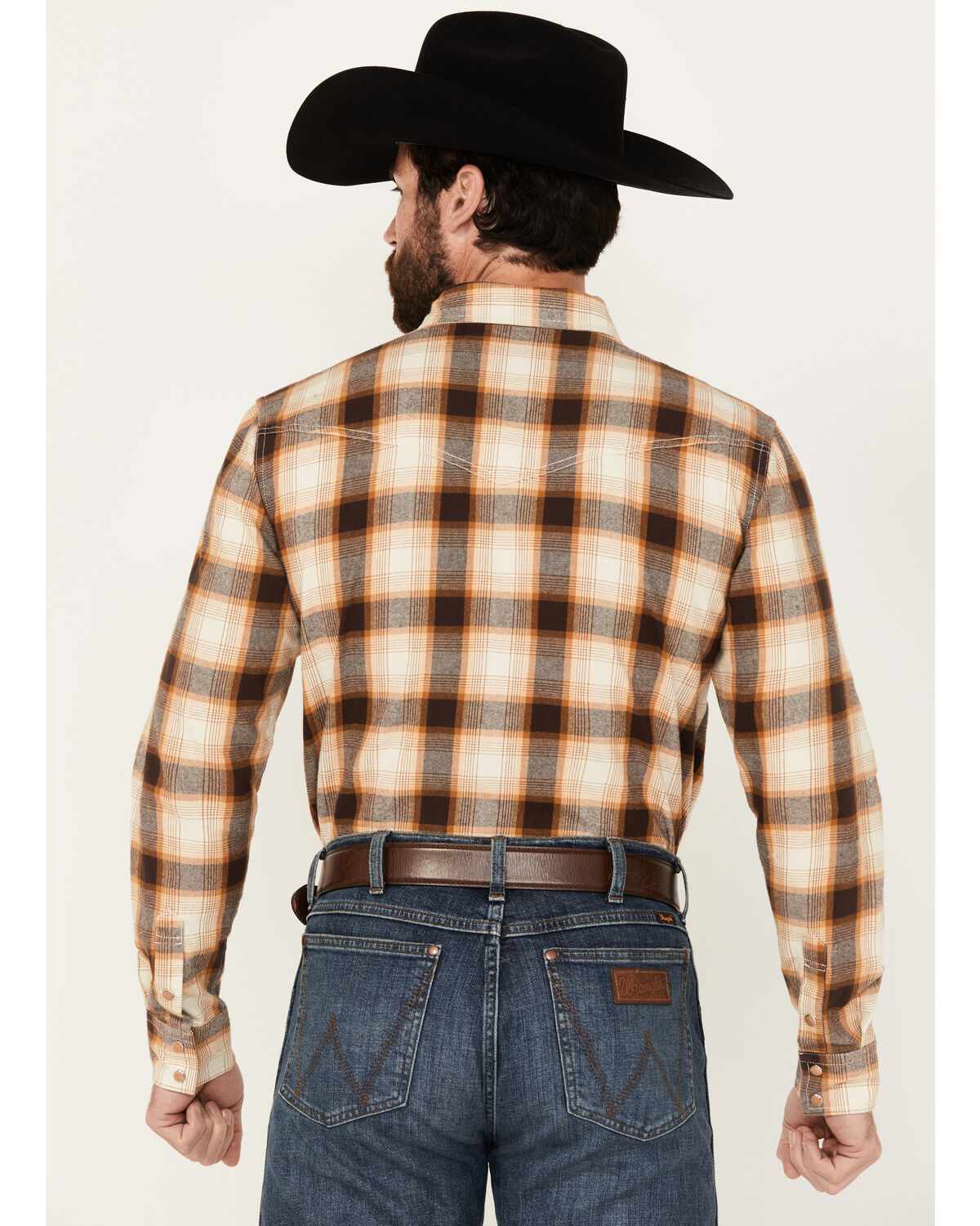 Blue Ranchwear Galveston Plaid Print Long Sleeve Snap Western Shirt