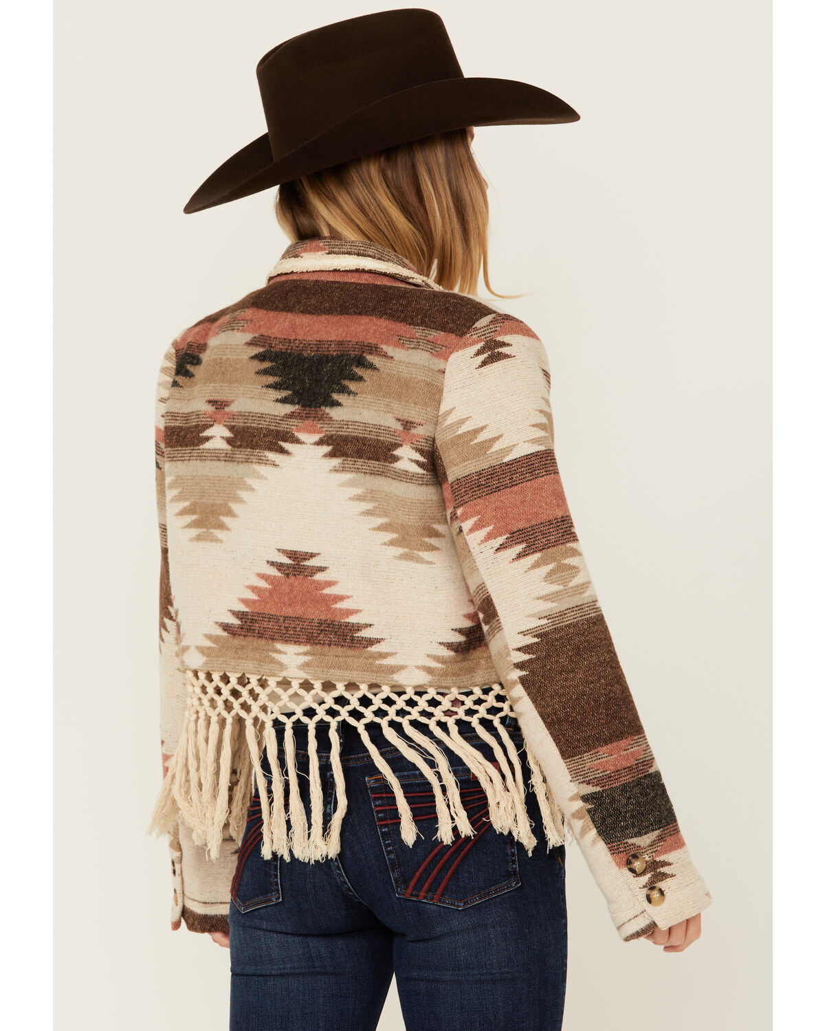 Miss Me Women's Southwestern Print Cropped Blazer