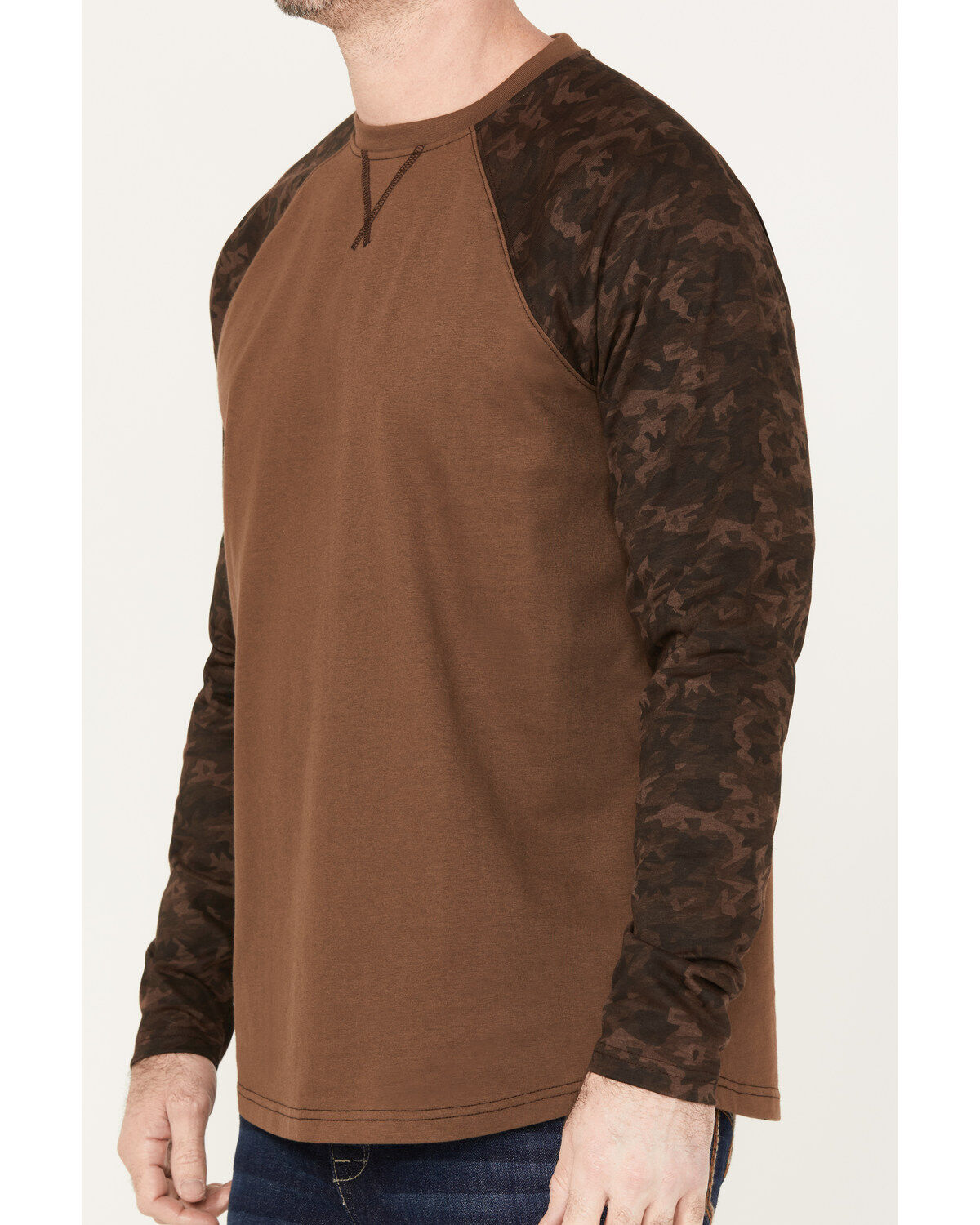 Cody James Men's Camo Color Block Long Sleeve Baseball Work T-Shirt