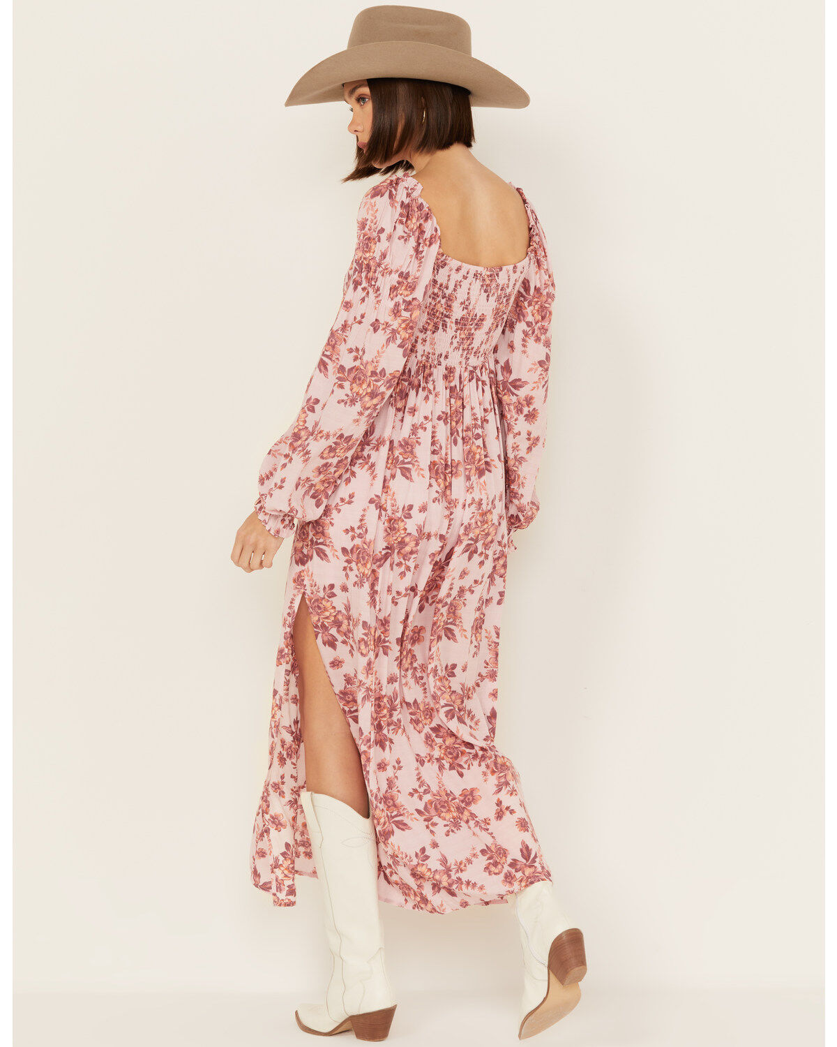 Free People Women's Jaymes Floral Print Long Sleeve Midi Dress