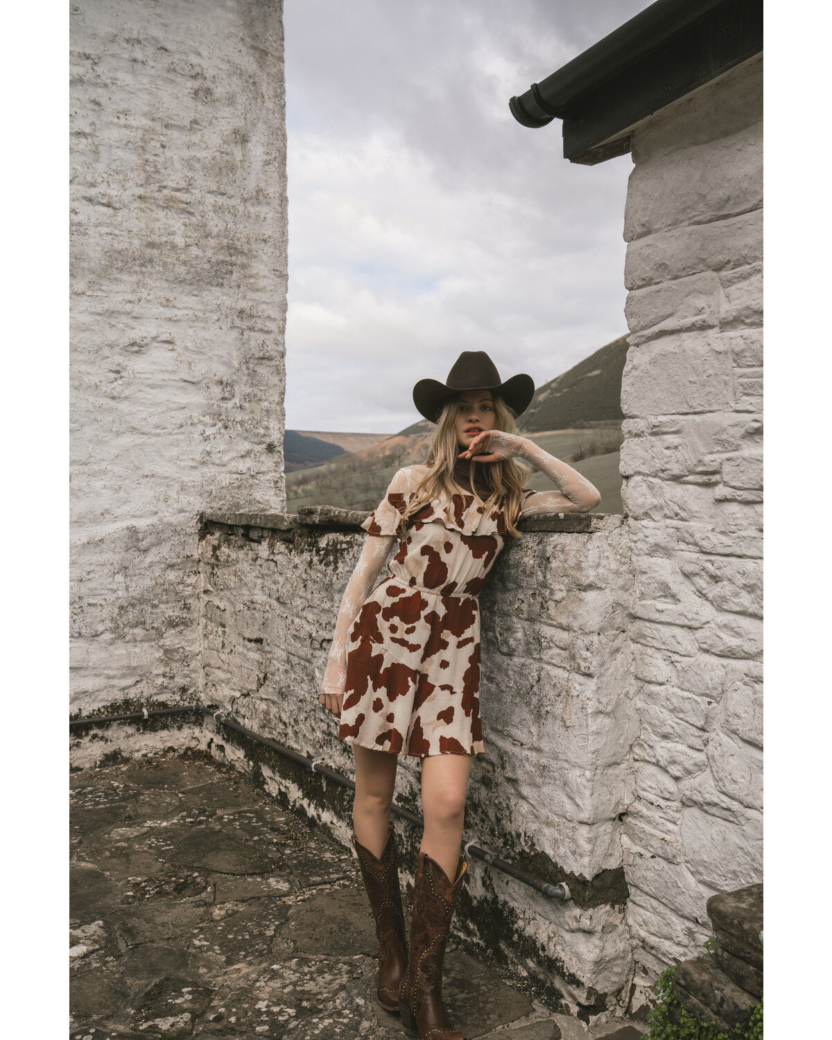 Idyllwind Women's Made For This Off-Shoulder Cow Print Mini Dress