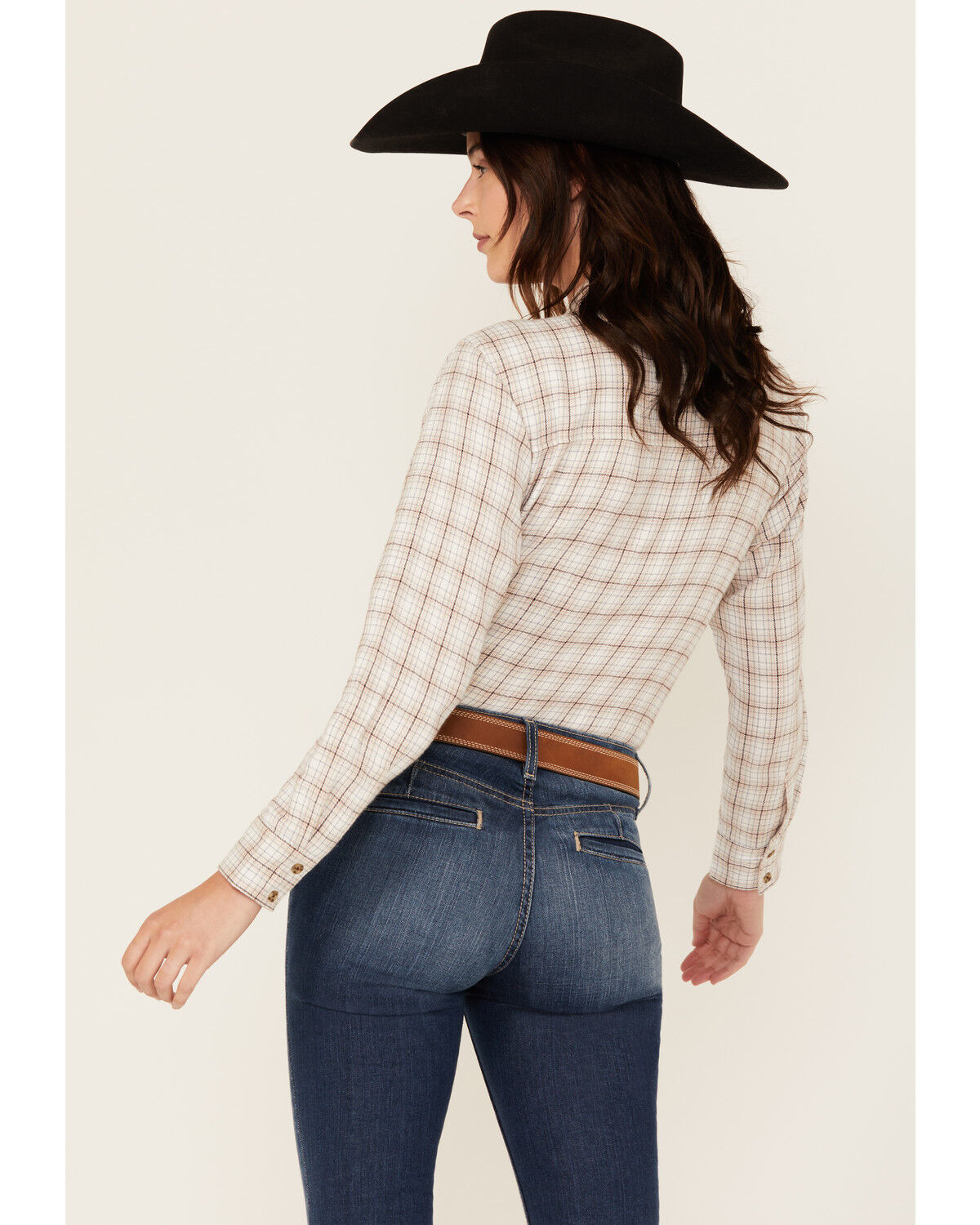 Shyanne Women's Plaid Print Long Sleeve Button-Down Western Shirt