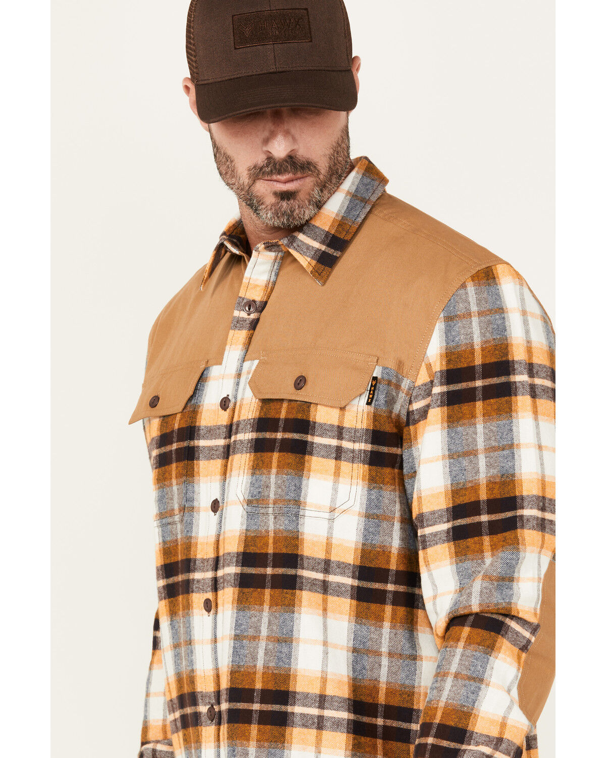 Hawx Men's Wilson Plaid Print Long Sleeve Button-Down Flannel Work Shirt