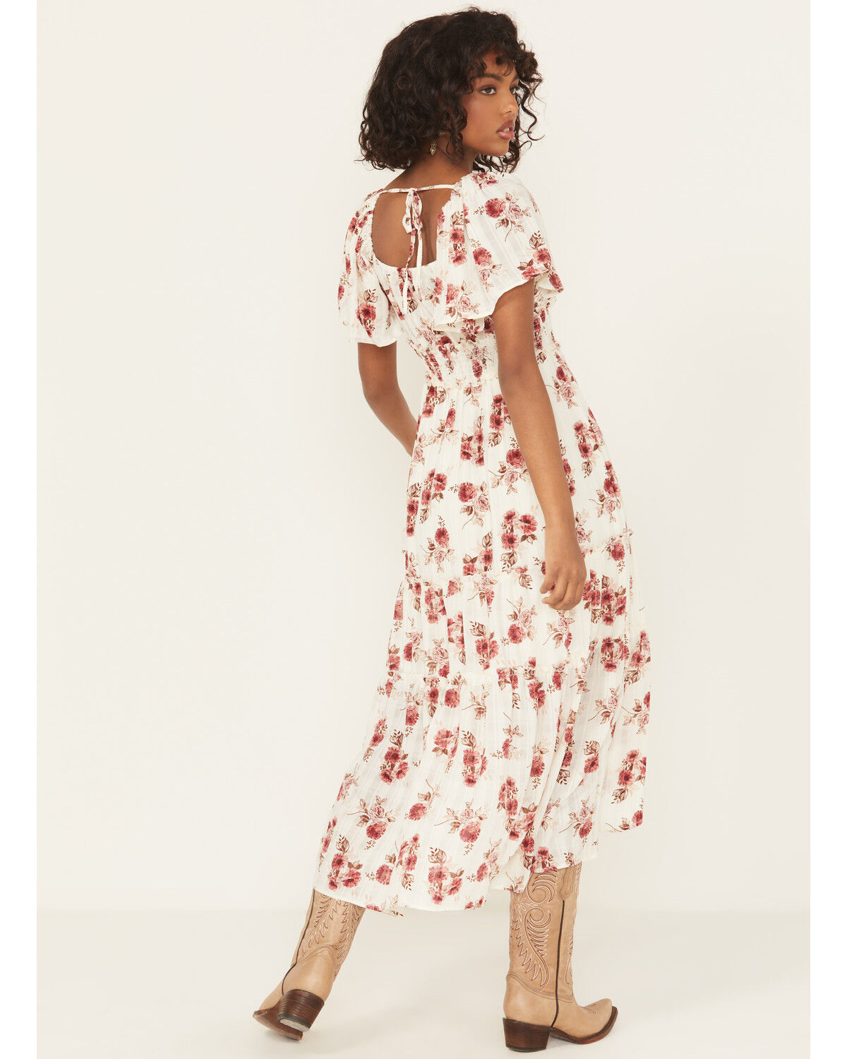 Wild Moss Women's Floral Print High-Low Dress