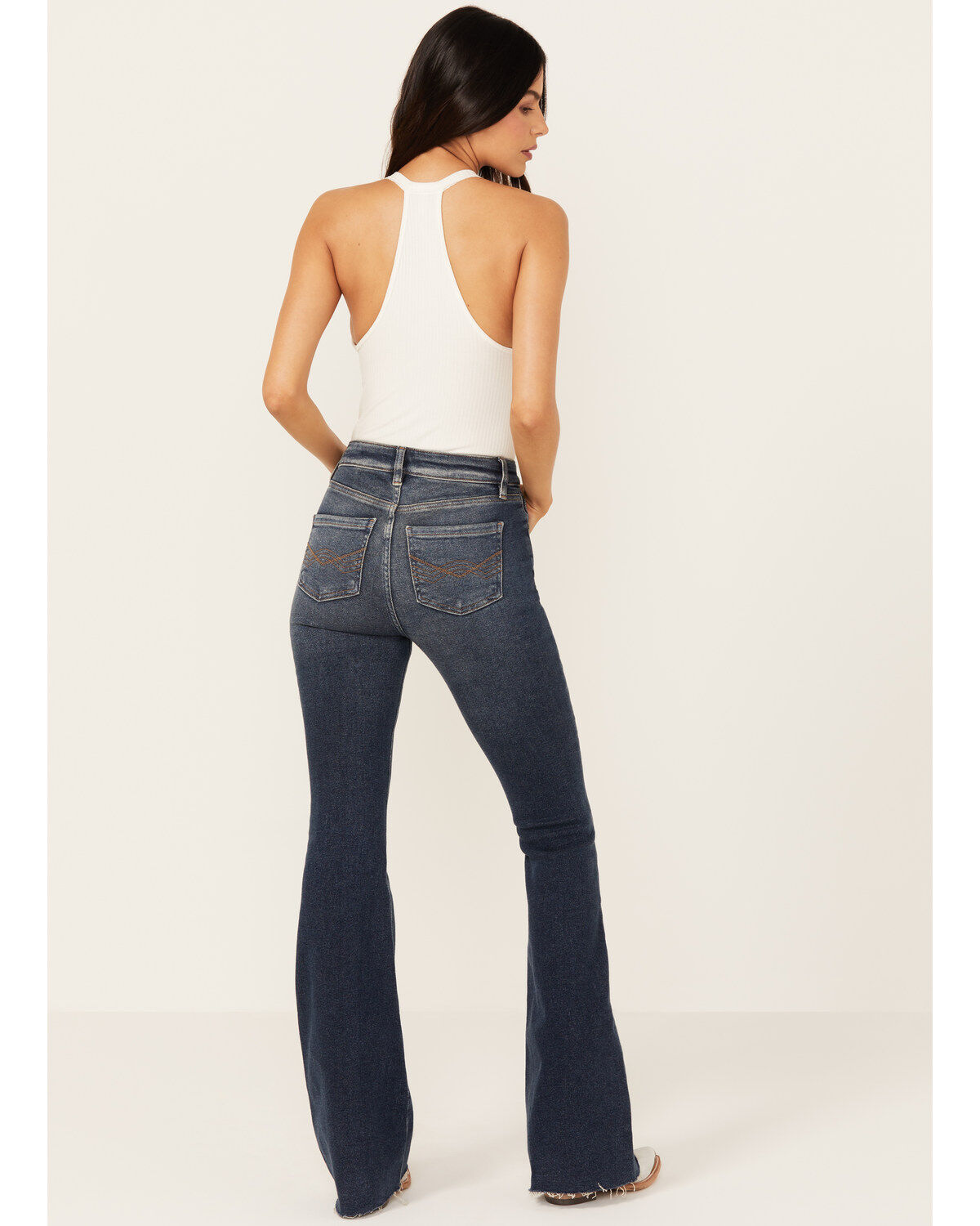 Idyllwind Women's Cannery Dark Wash Gypsy High Rise Flare Super Stretch Denim Jeans