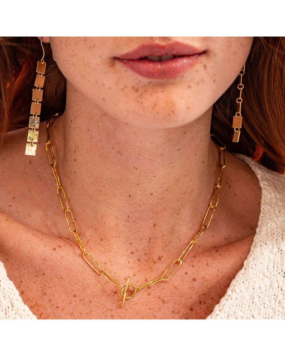 Ink + Alloy Women's Rachel 18K Paperclip Chain Necklace