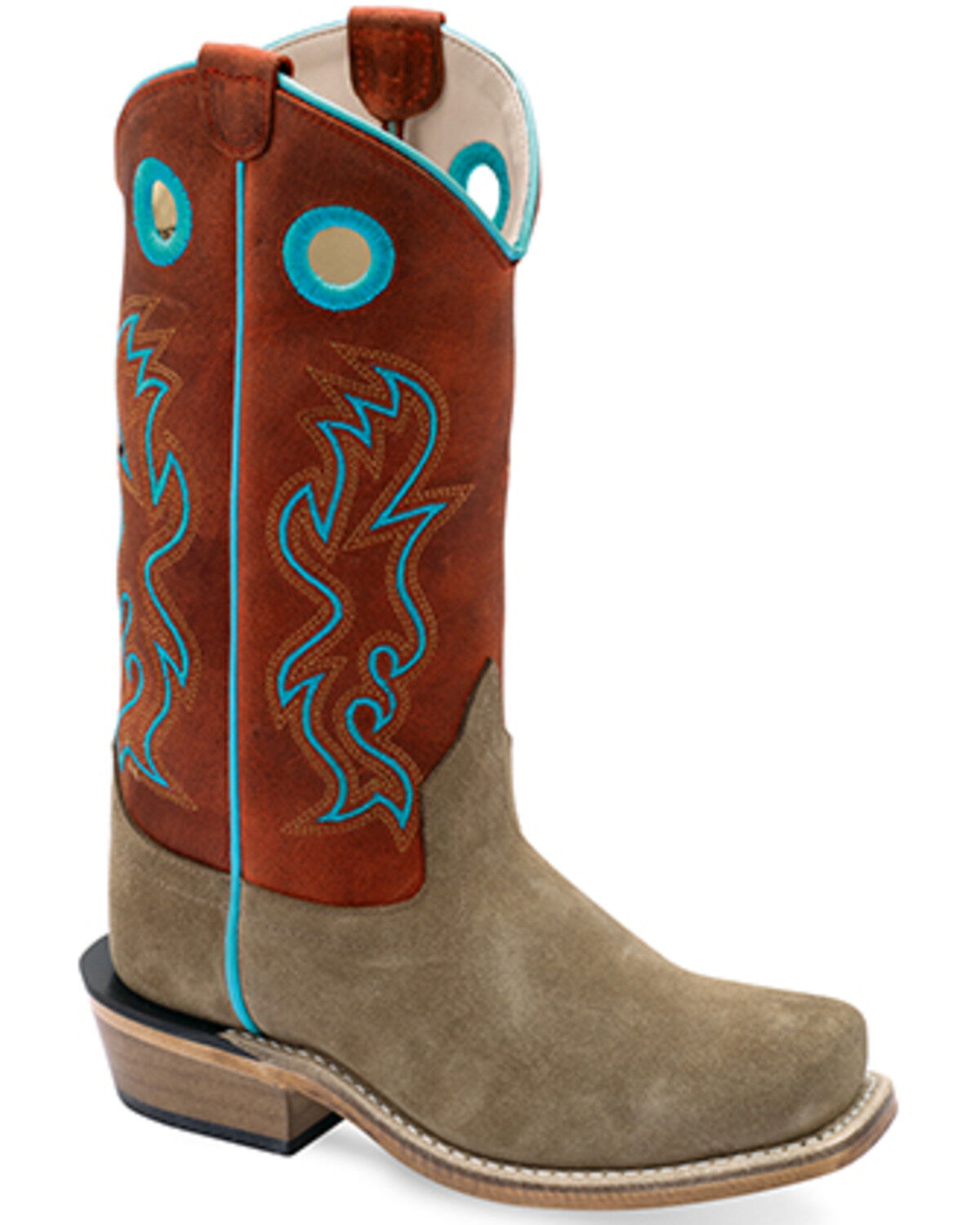 Old West Boys' Suede Western Boots - Square Toe