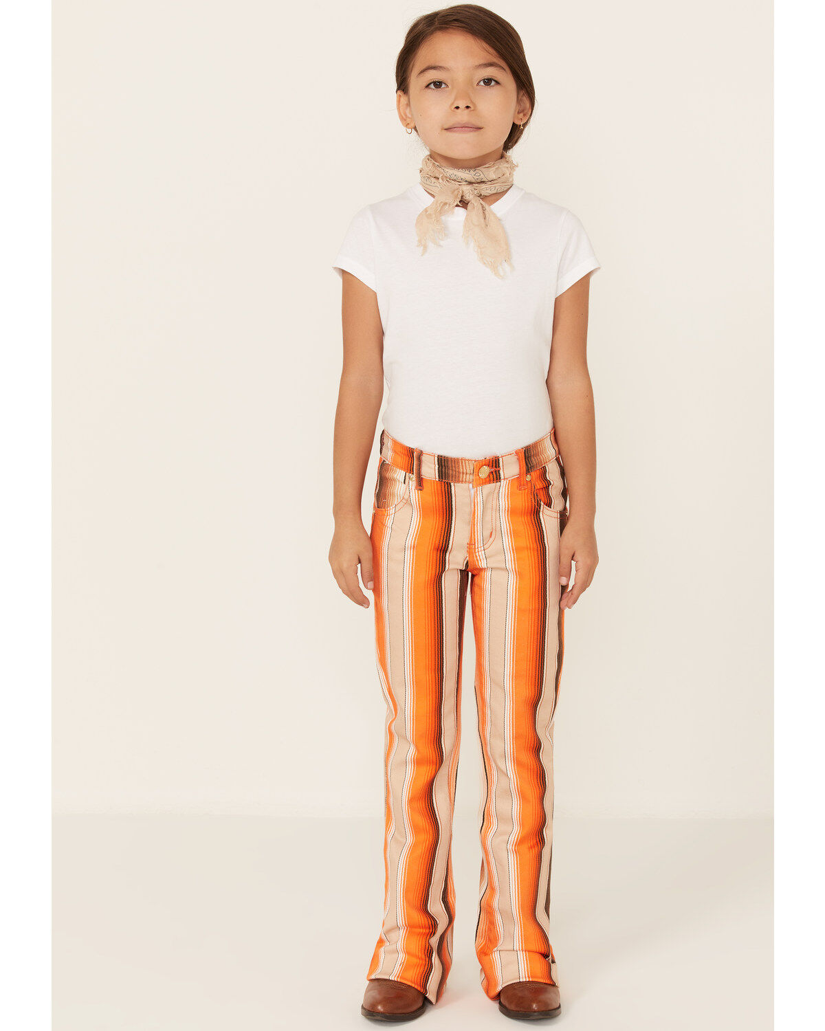 Ranch Dress'n Girls' Multi Sunset Serape Stripe High Rise Flare Jean