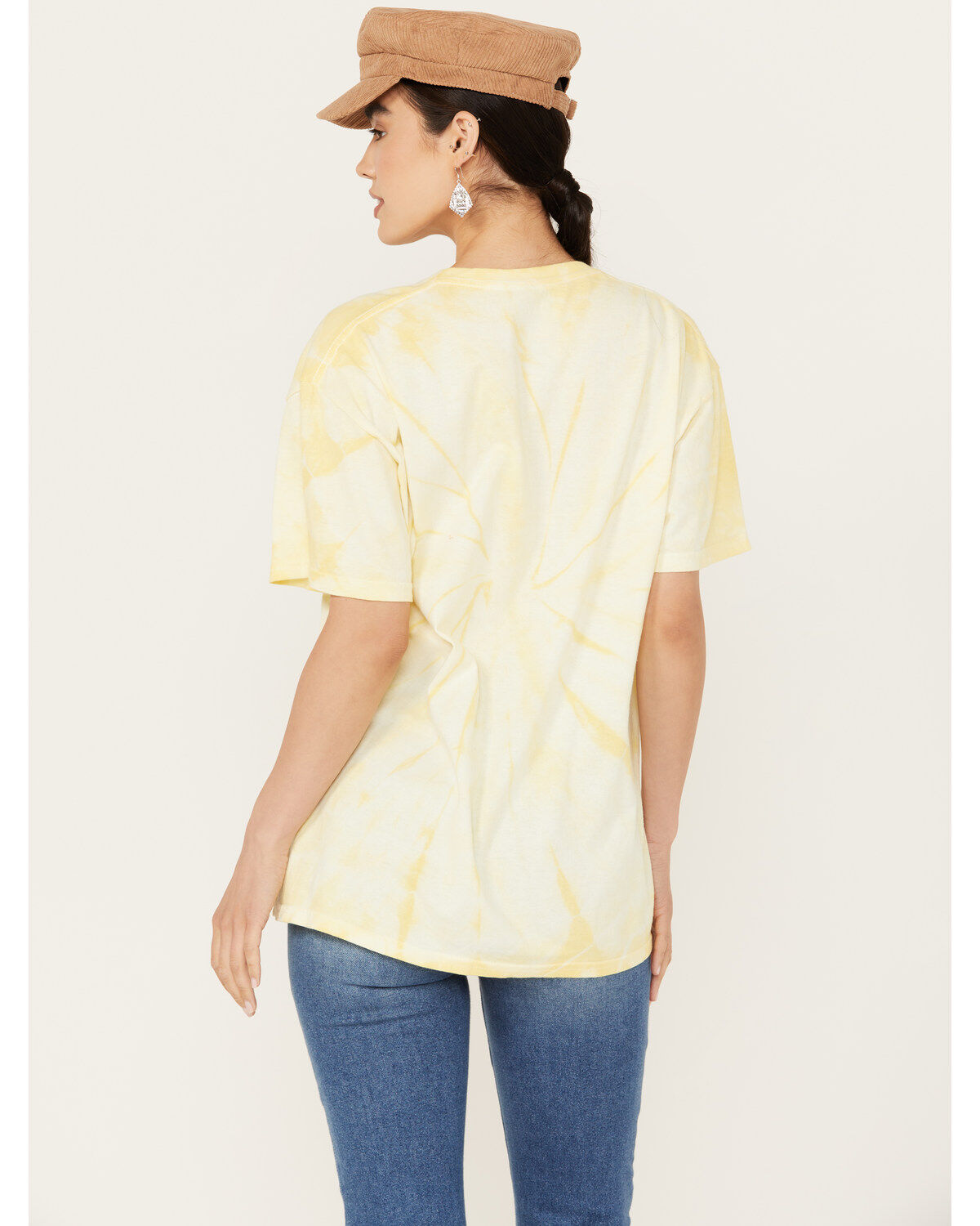 Gina Tees Women's Tie Dye Cut Out Desert Cowboy Graphic Tee