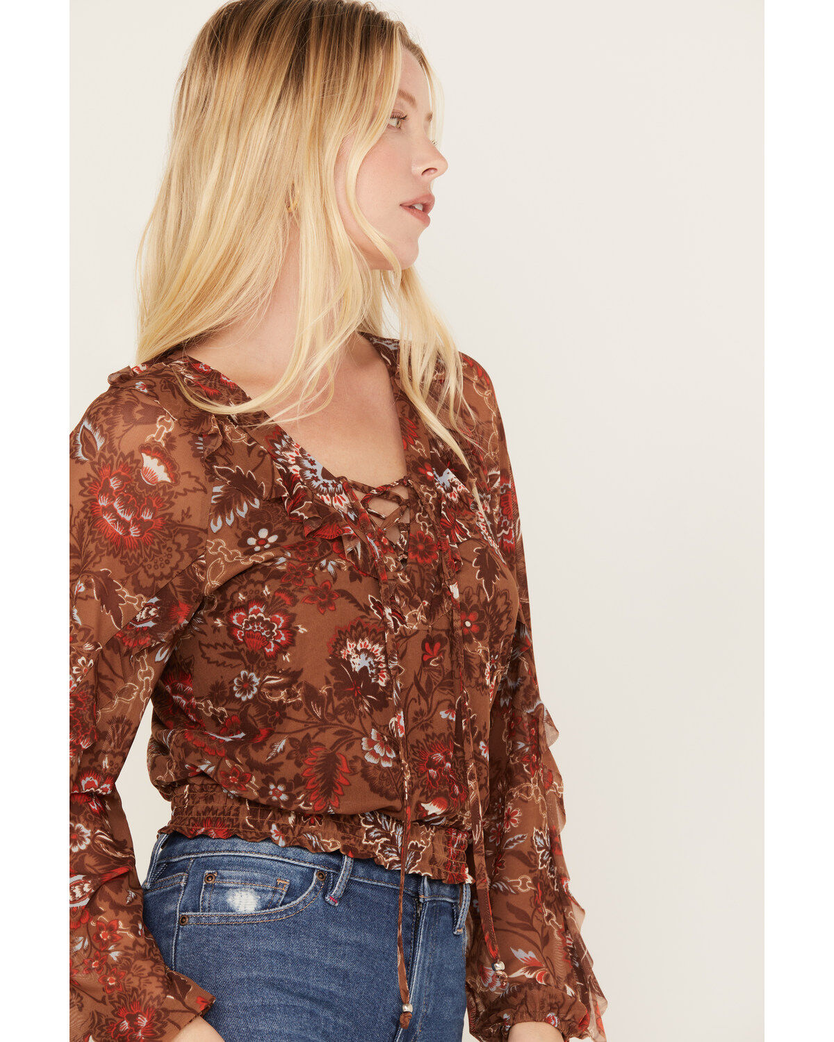 Idyllwind Women's McCoy Meshed Lace-Up Top