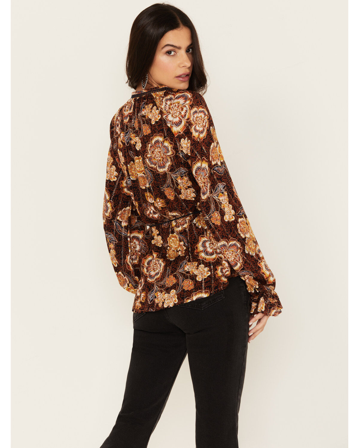 Shyanne Women's Belted Peasant Top