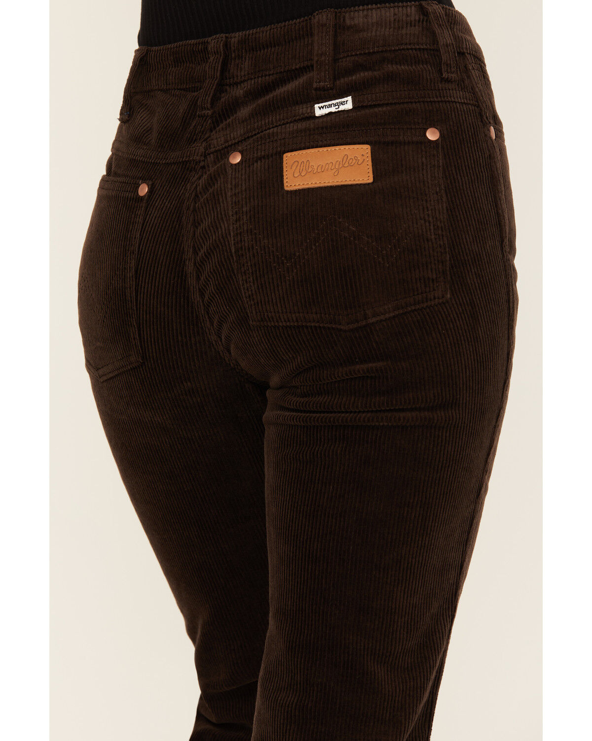 Wrangler Women's Mole Corduroy Westward Mid Rise Bootcut Stretch Denim Jeans