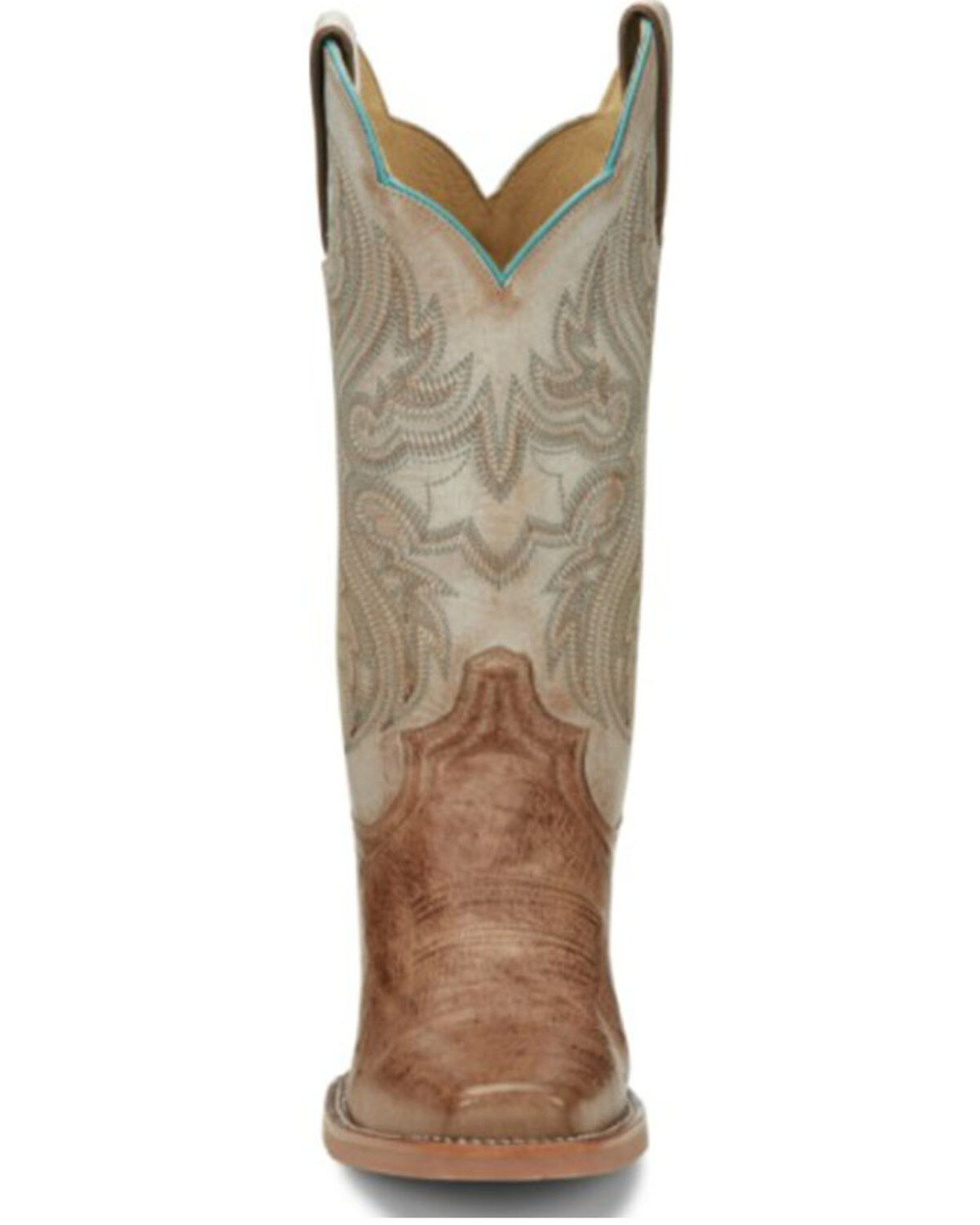 Justin Boots Women's Tan Smooth Ostrich Western Boots - Square Toe
